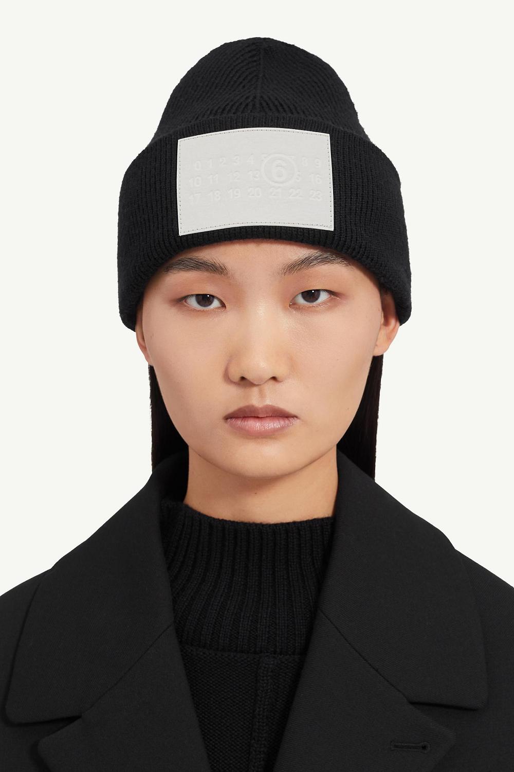 Black Grey Maison Margiela Knitted Beanie | AU_MM94525