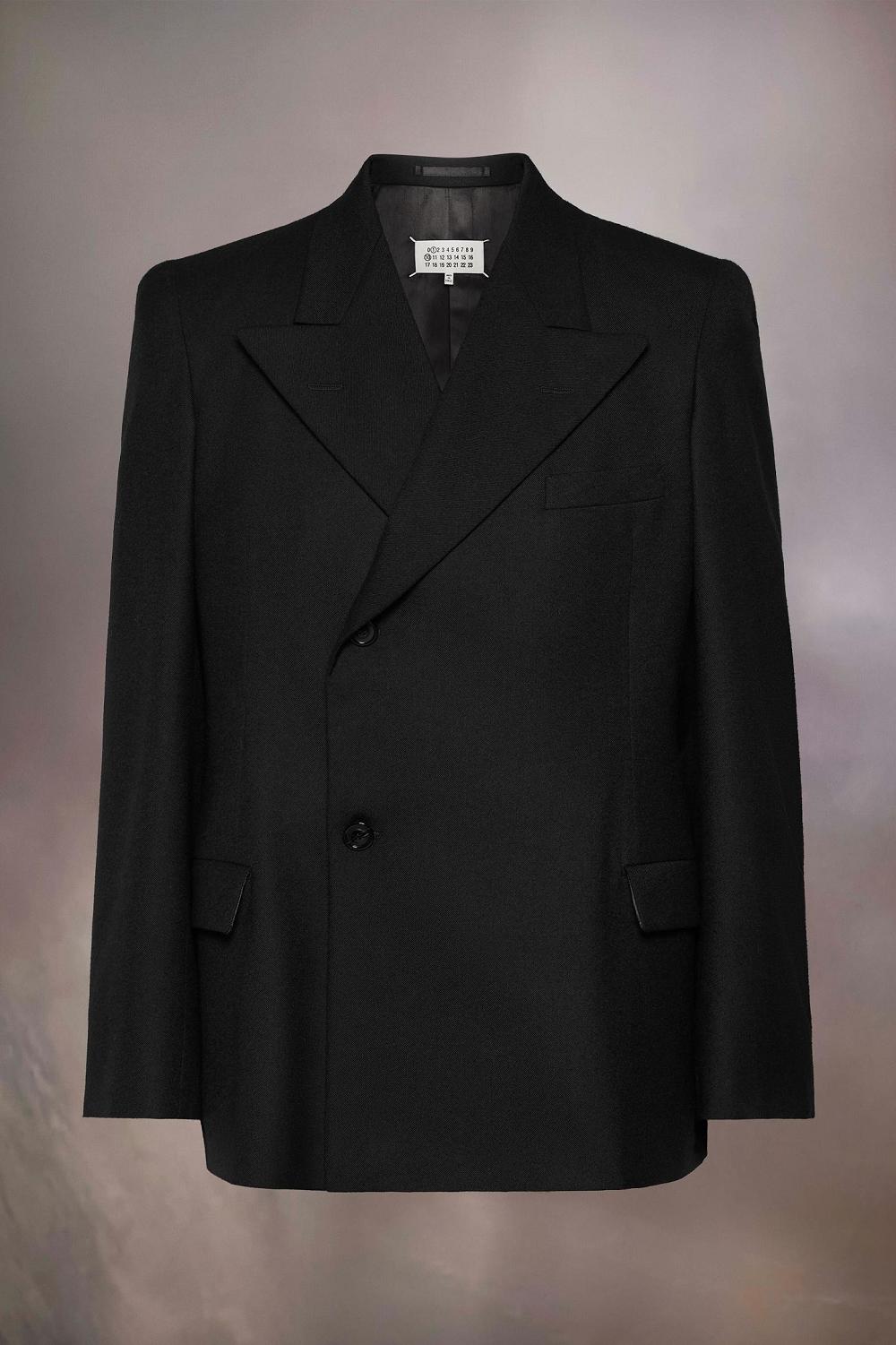 Black Maison Margiela Barathea Wool Suit Jacket | AU_MM85391