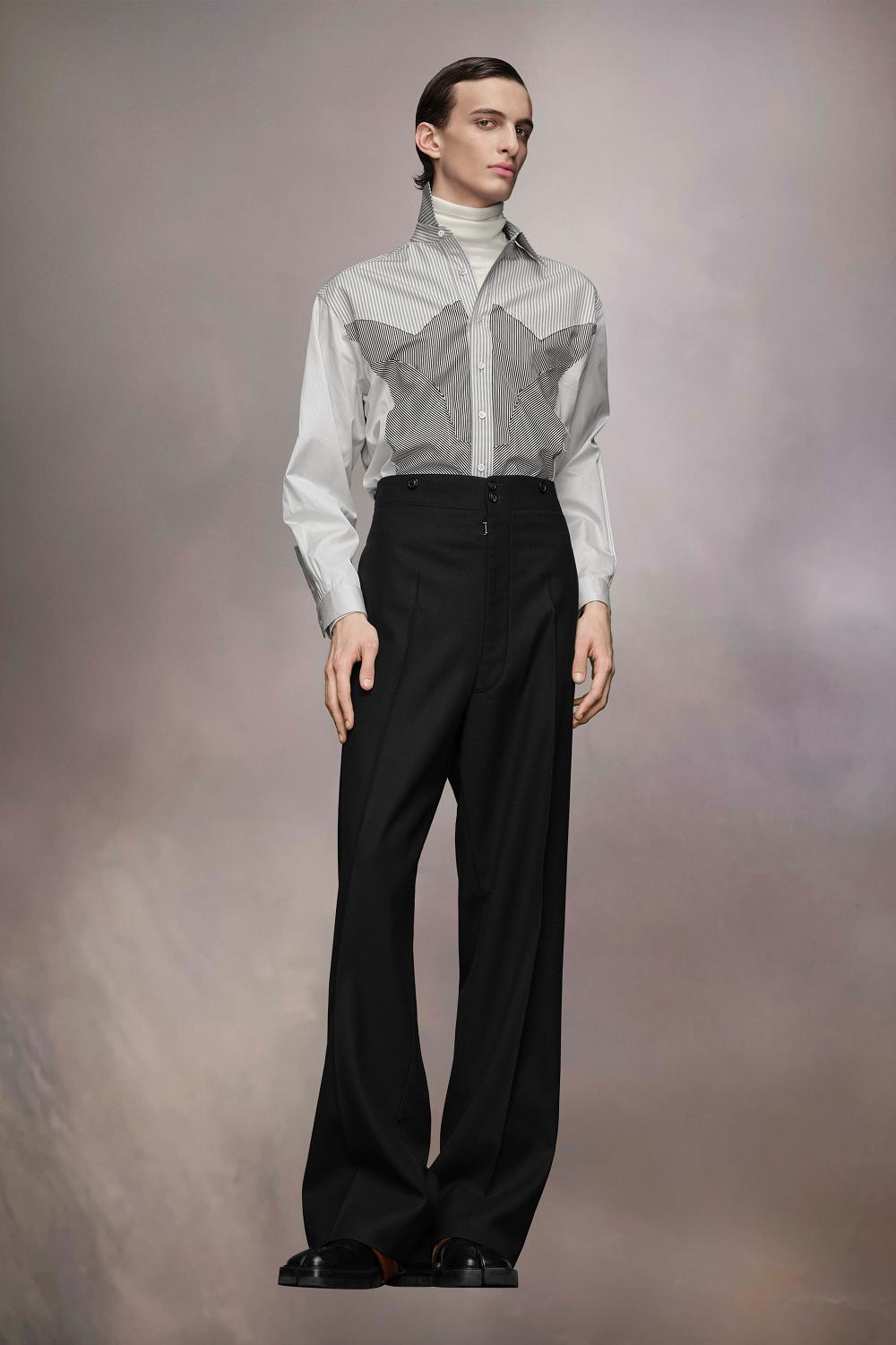 Black Maison Margiela Barathea Wool Trousers | AU_MM27382