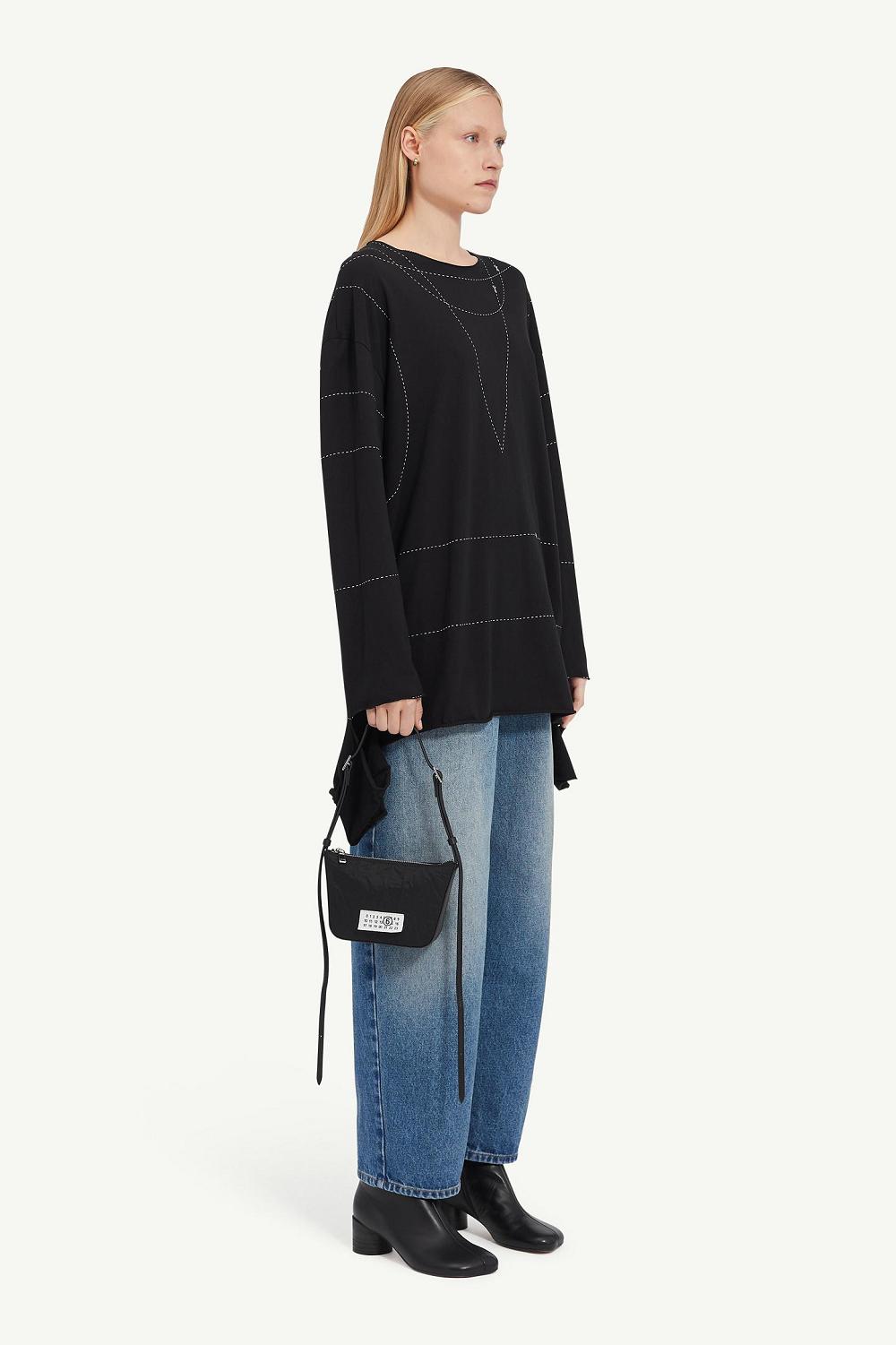 Black Maison Margiela Basic Jersey Sweatshirt | AU_MM58532