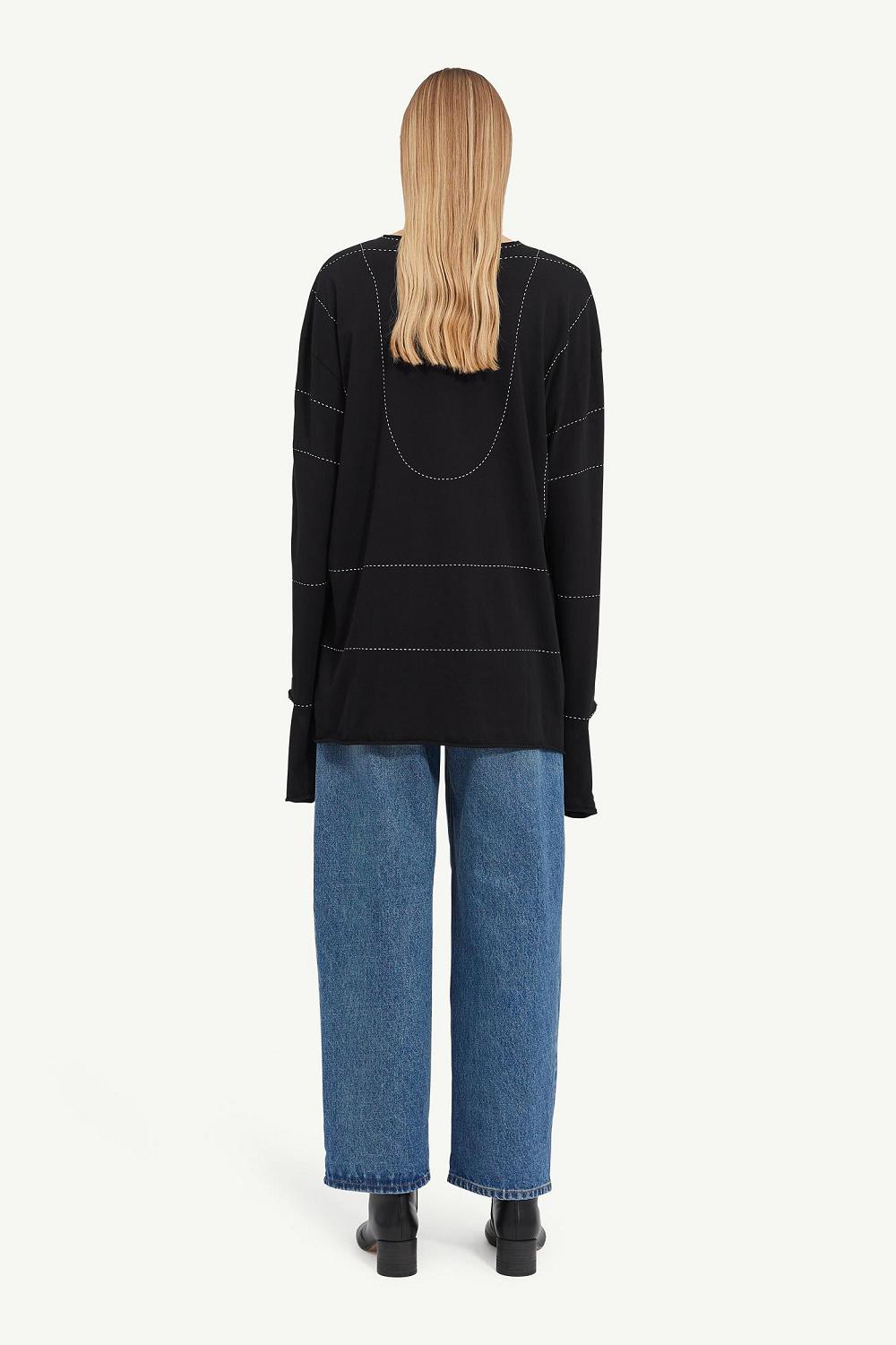 Black Maison Margiela Basic Jersey Sweatshirt | AU_MM58532