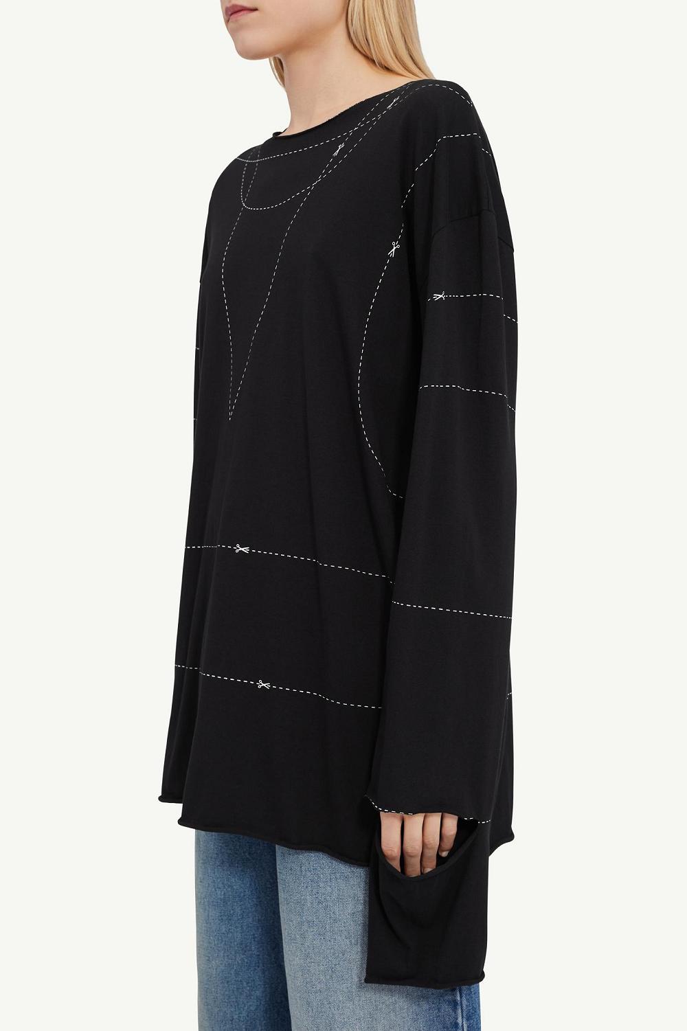 Black Maison Margiela Basic Jersey Sweatshirt | AU_MM58532