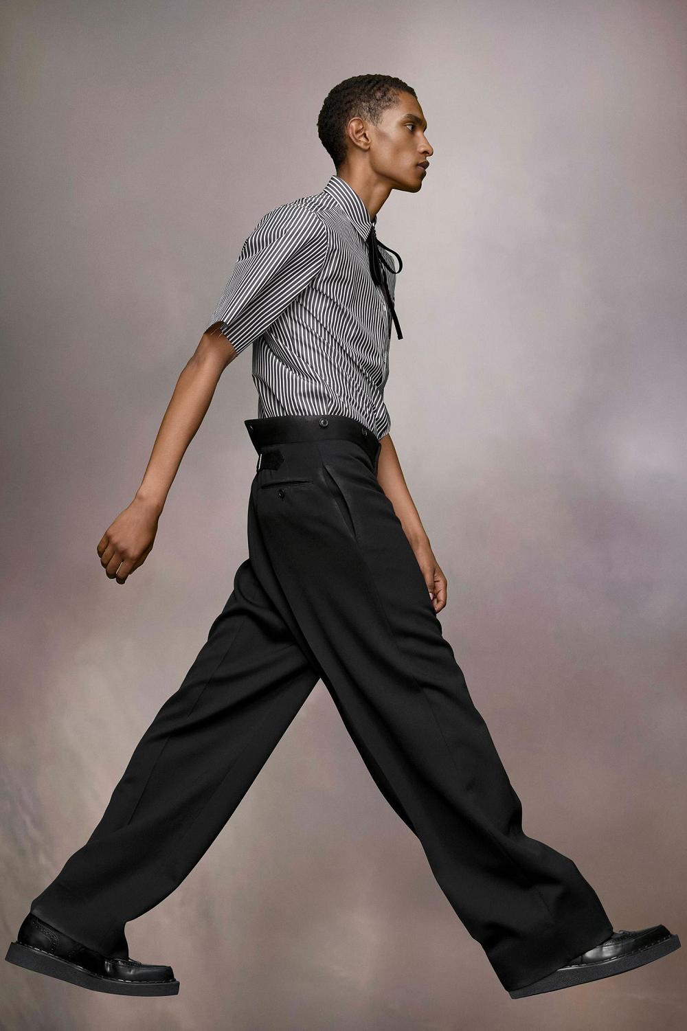 Black Maison Margiela Cavalry Twill Wool Trousers | AU_MM41321