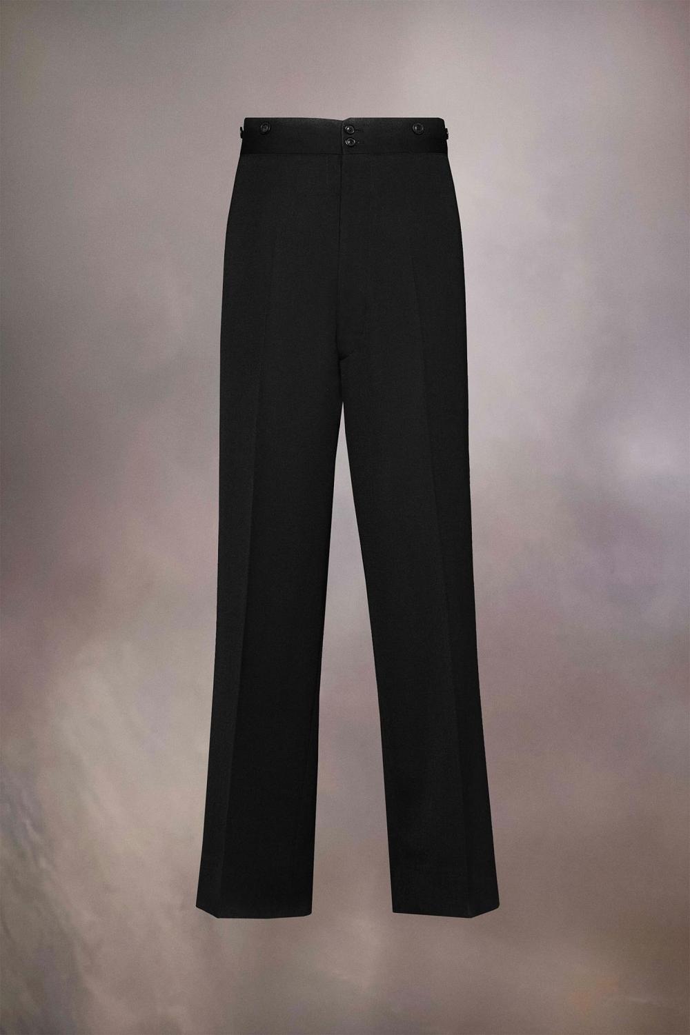 Black Maison Margiela Cavalry Twill Wool Trousers | AU_MM41321