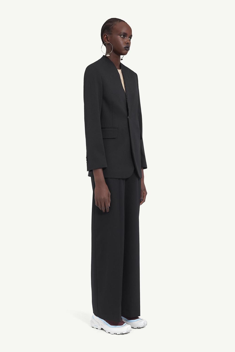 Black Maison Margiela Collarless Suit Jacket | AU_MM95783