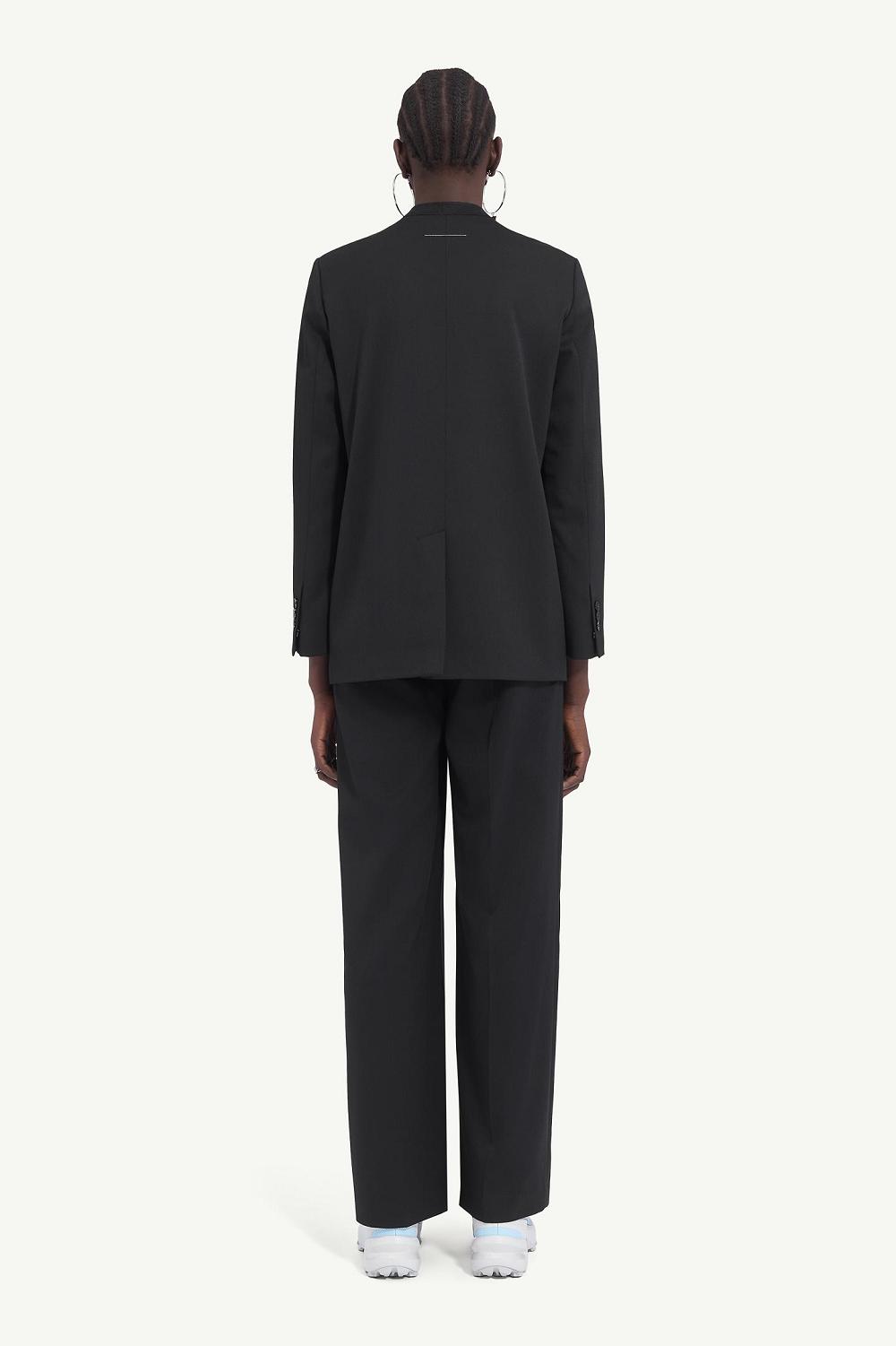 Black Maison Margiela Collarless Suit Jacket | AU_MM95783