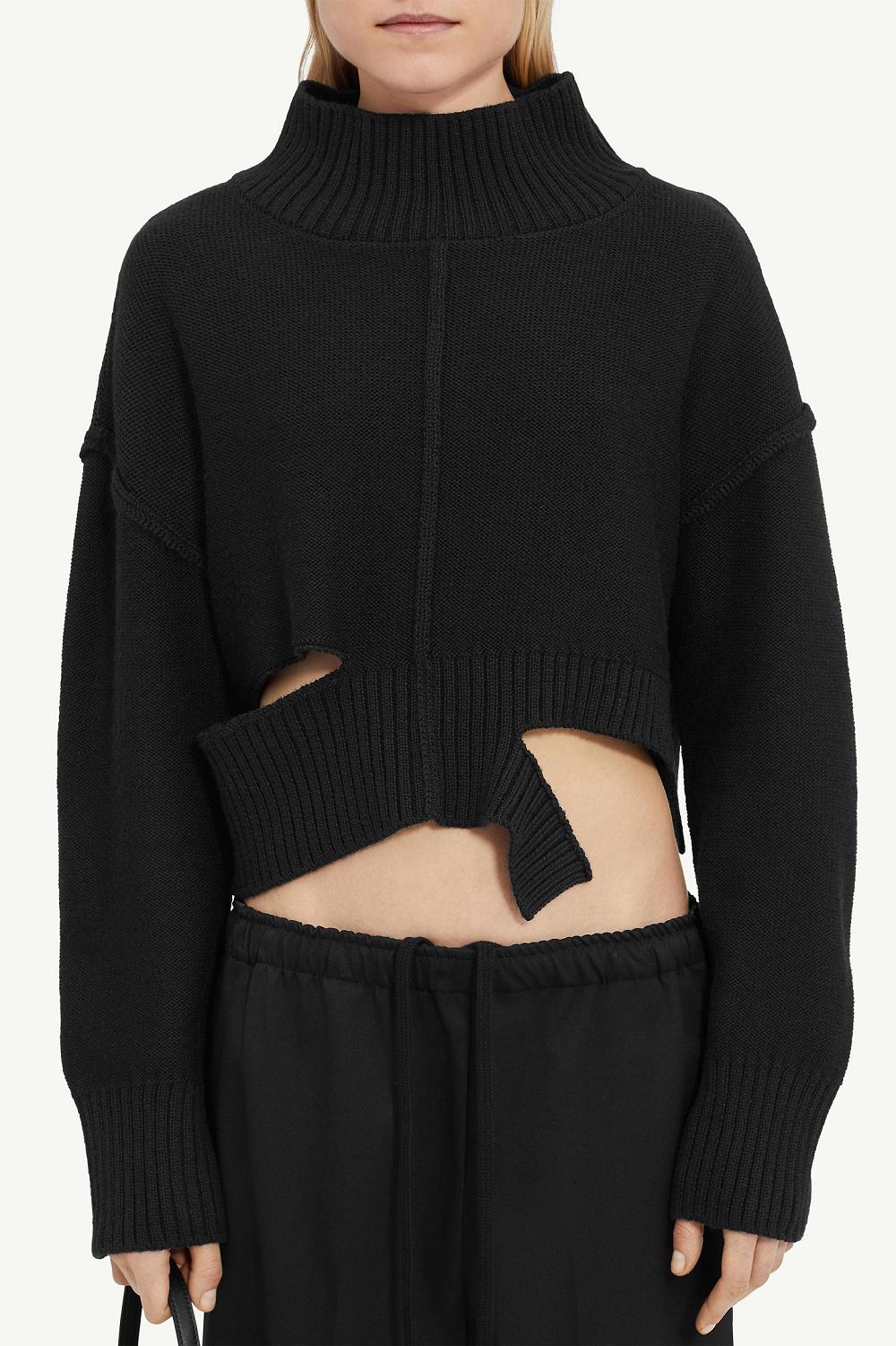 Black Maison Margiela Distressed Knitted Jumper | AU_MM47914