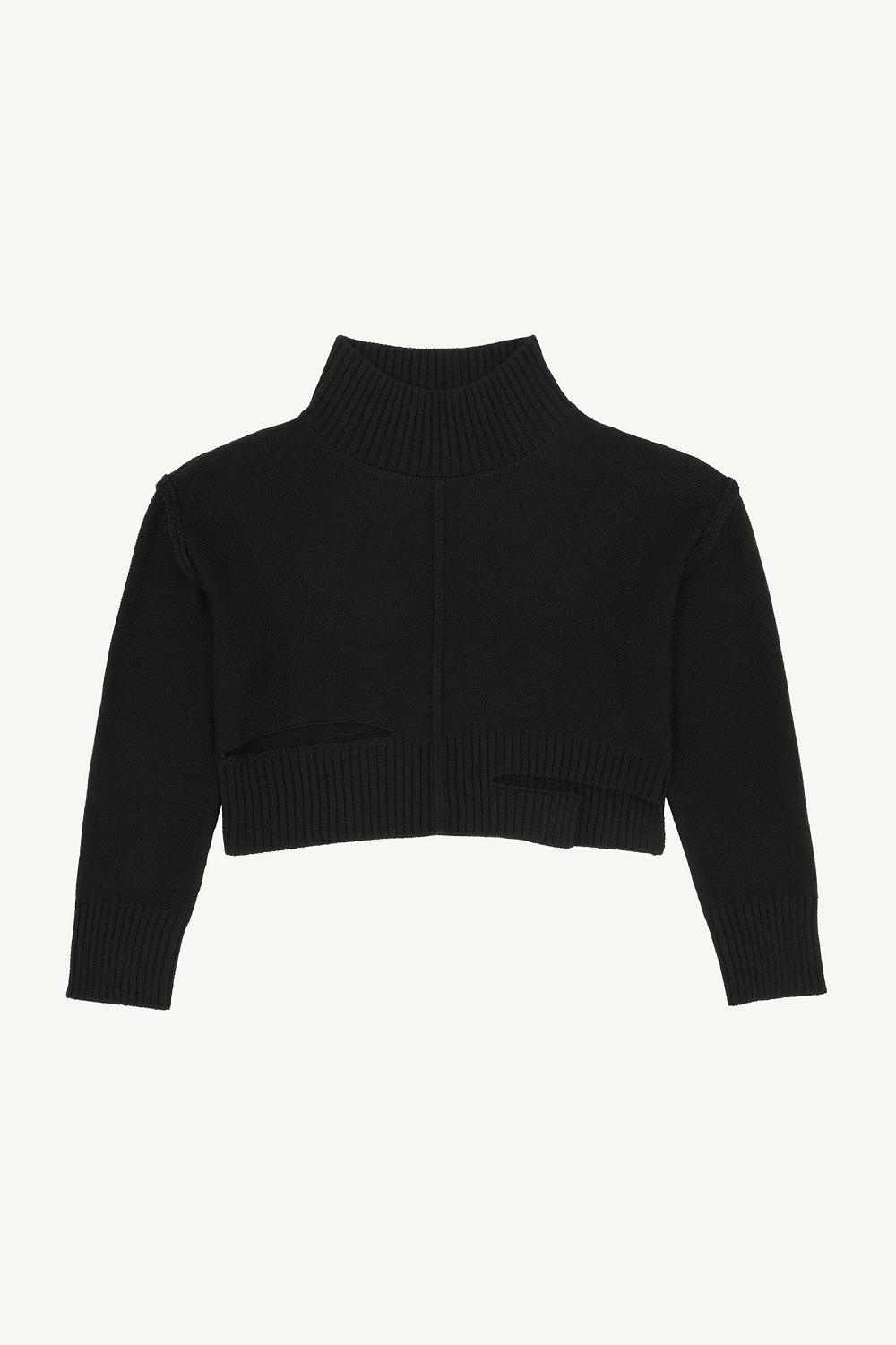 Black Maison Margiela Distressed Knitted Jumper | AU_MM47914