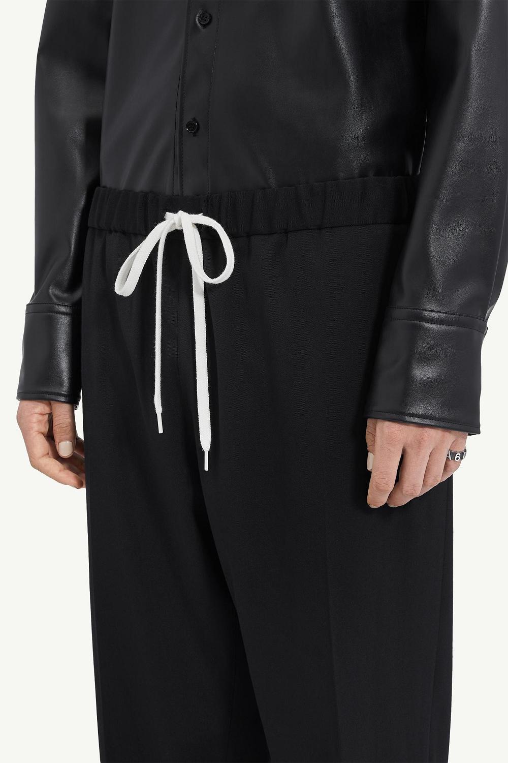 Black Maison Margiela Drawstring Tailored Trousers | AU_MM67892