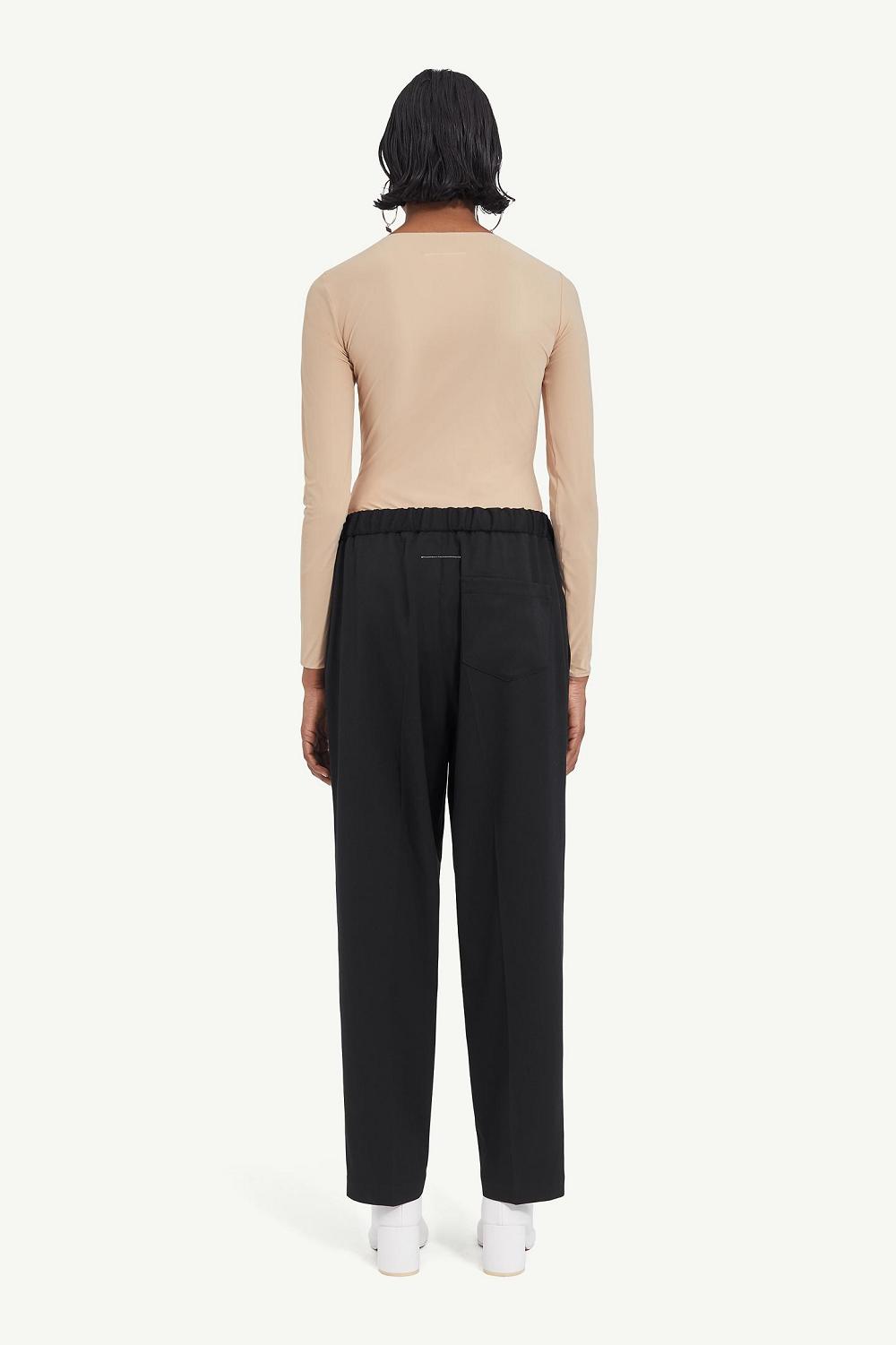 Black Maison Margiela Drawstring Tailored Trousers | AU_MM67892