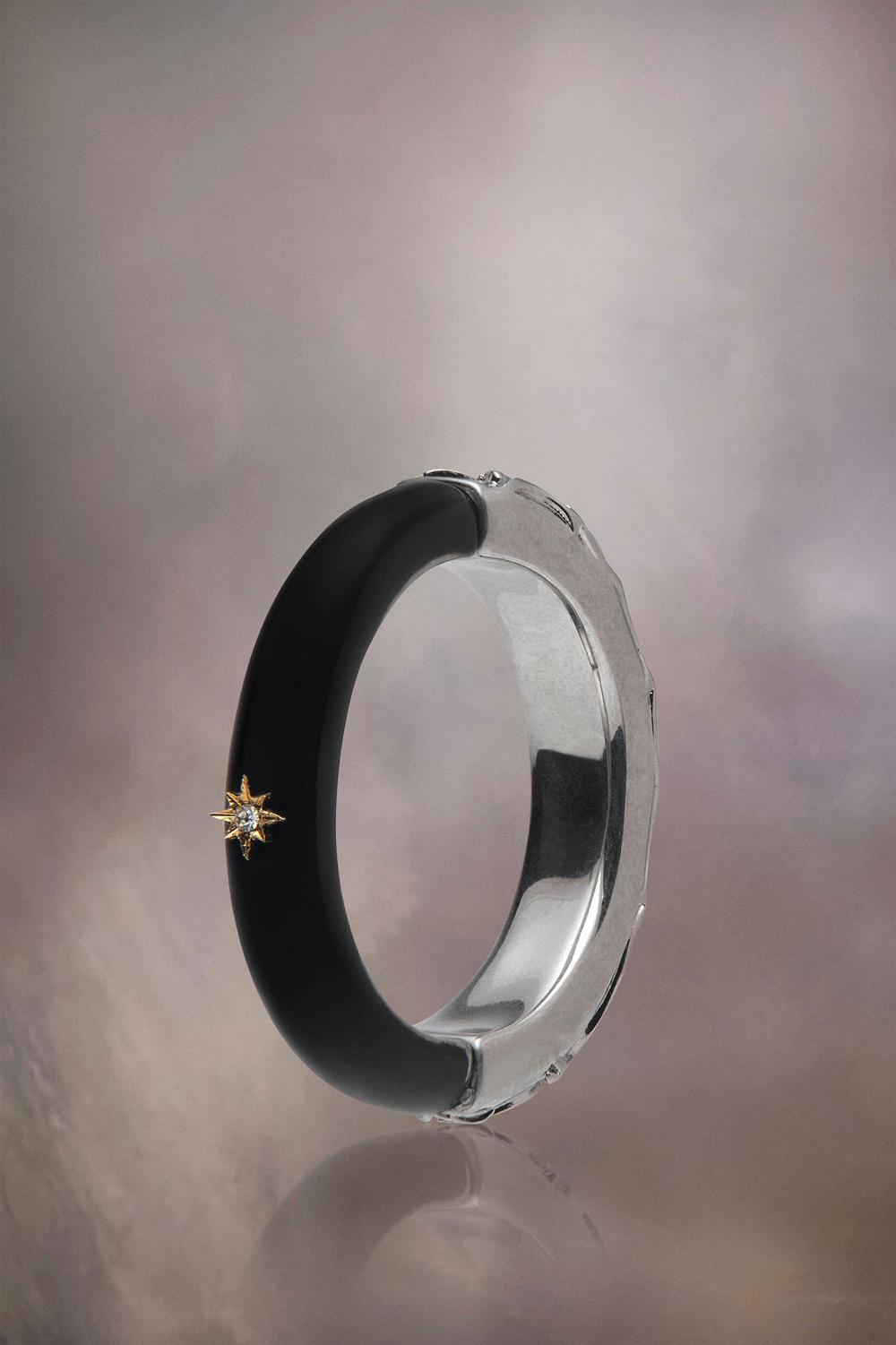 Black Maison Margiela Enamel Ring | AU_MM27770