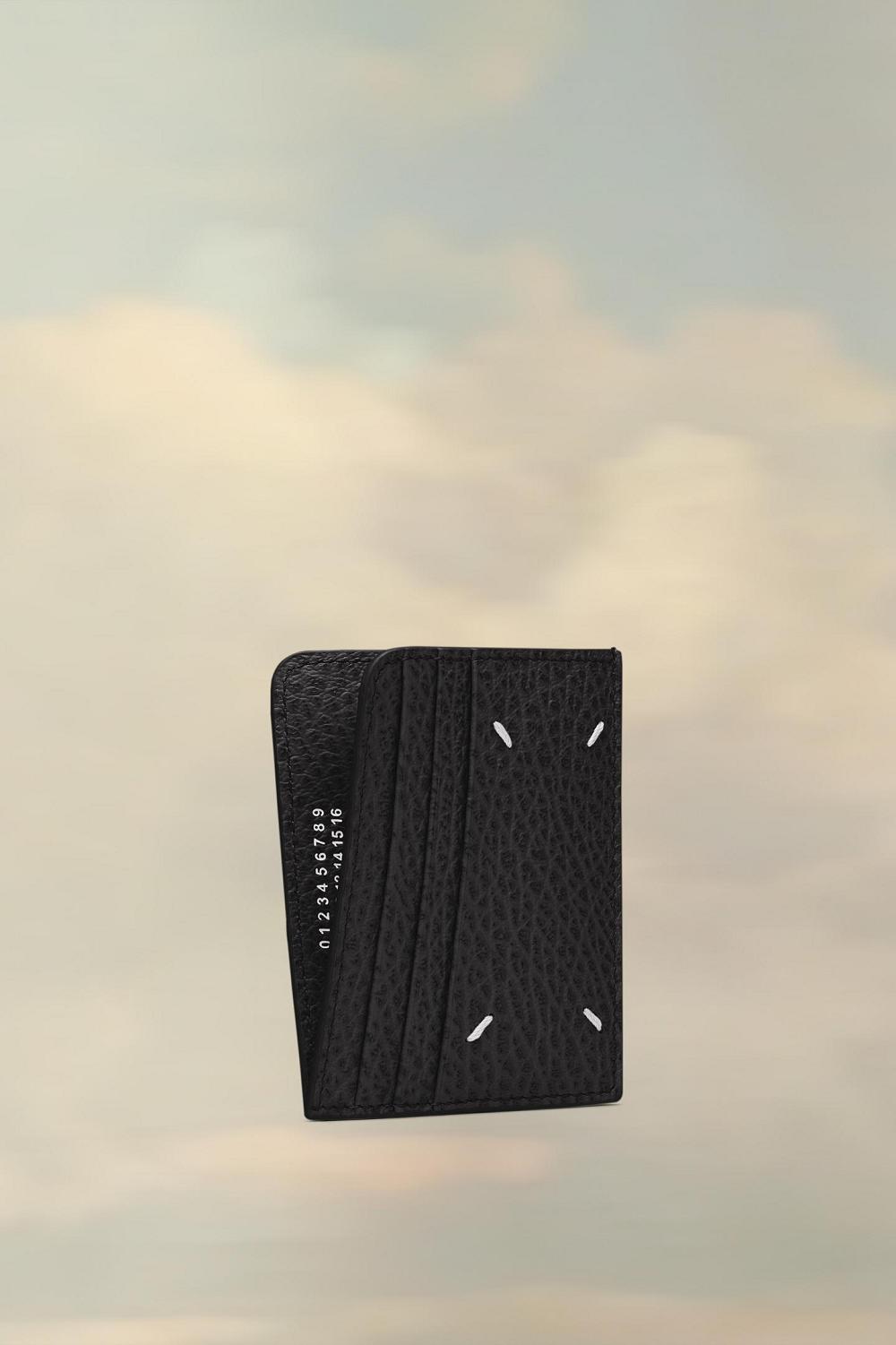 Black Maison Margiela Four Stitches Card Holder | AU_MM94536