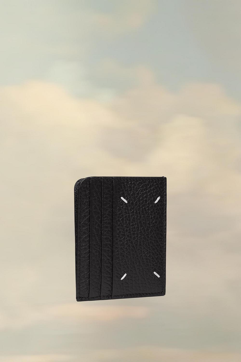 Black Maison Margiela Four Stitches Card Holder | AU_MM94536