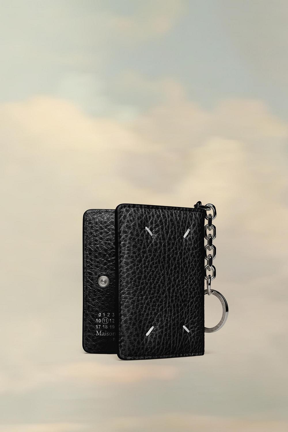 Black Maison Margiela Four Stitches Keyring Cardholder | AU_MM61472