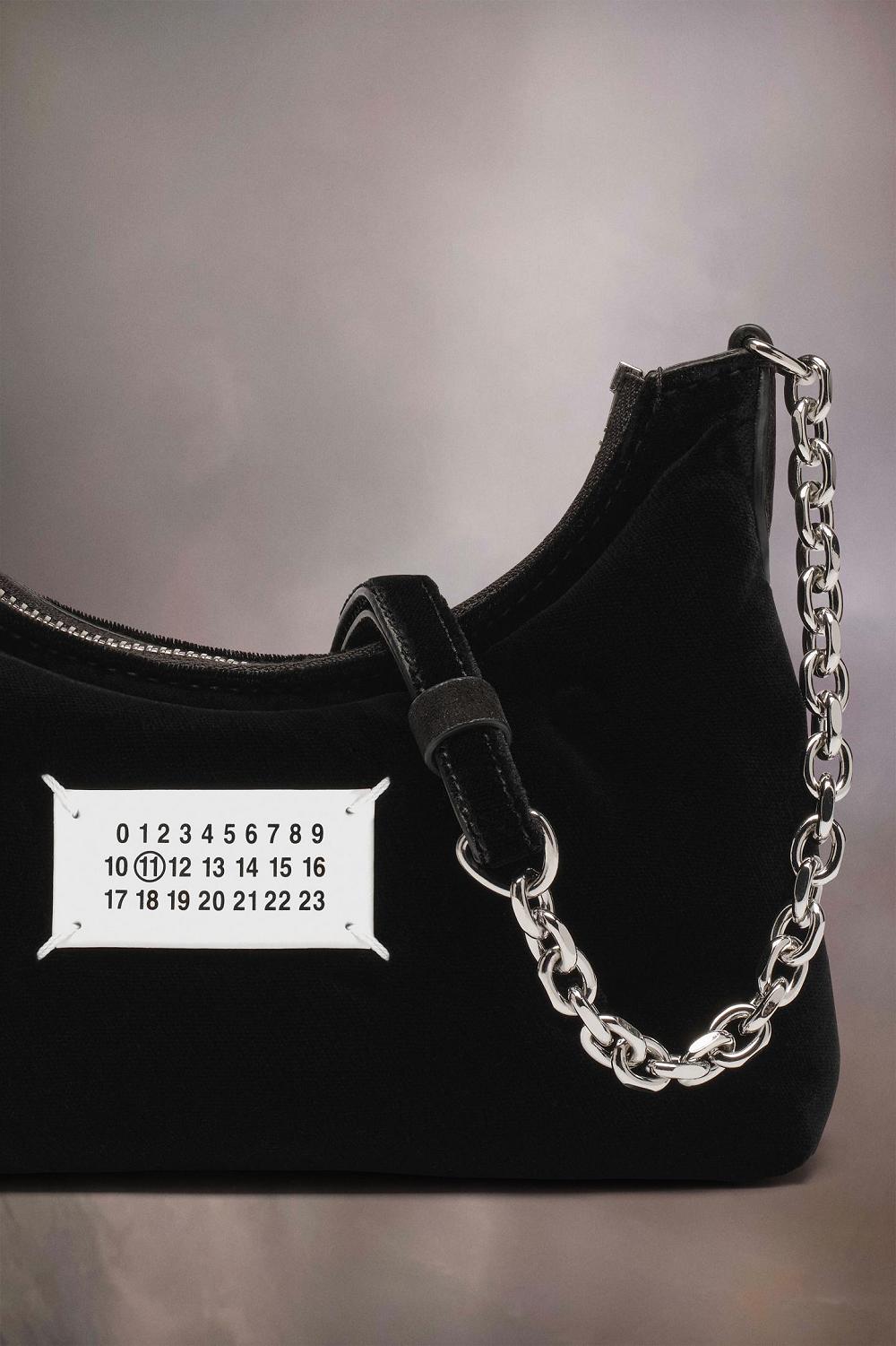 Black Maison Margiela Glam Slam Hobo Micro Velvet | AU_MM59503