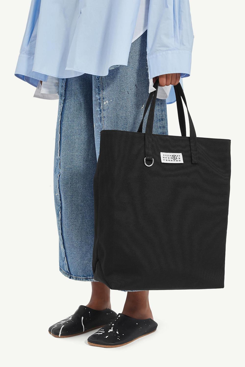 Black Maison Margiela Large Canvas Shopping Bag | AU_MM39058