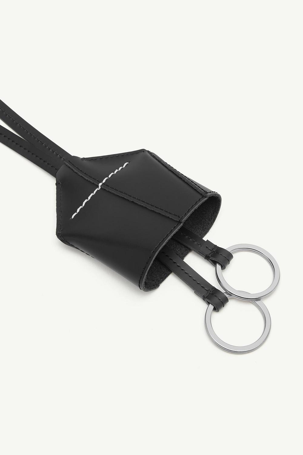 Black Maison Margiela Leather Key Ring | AU_MM45556