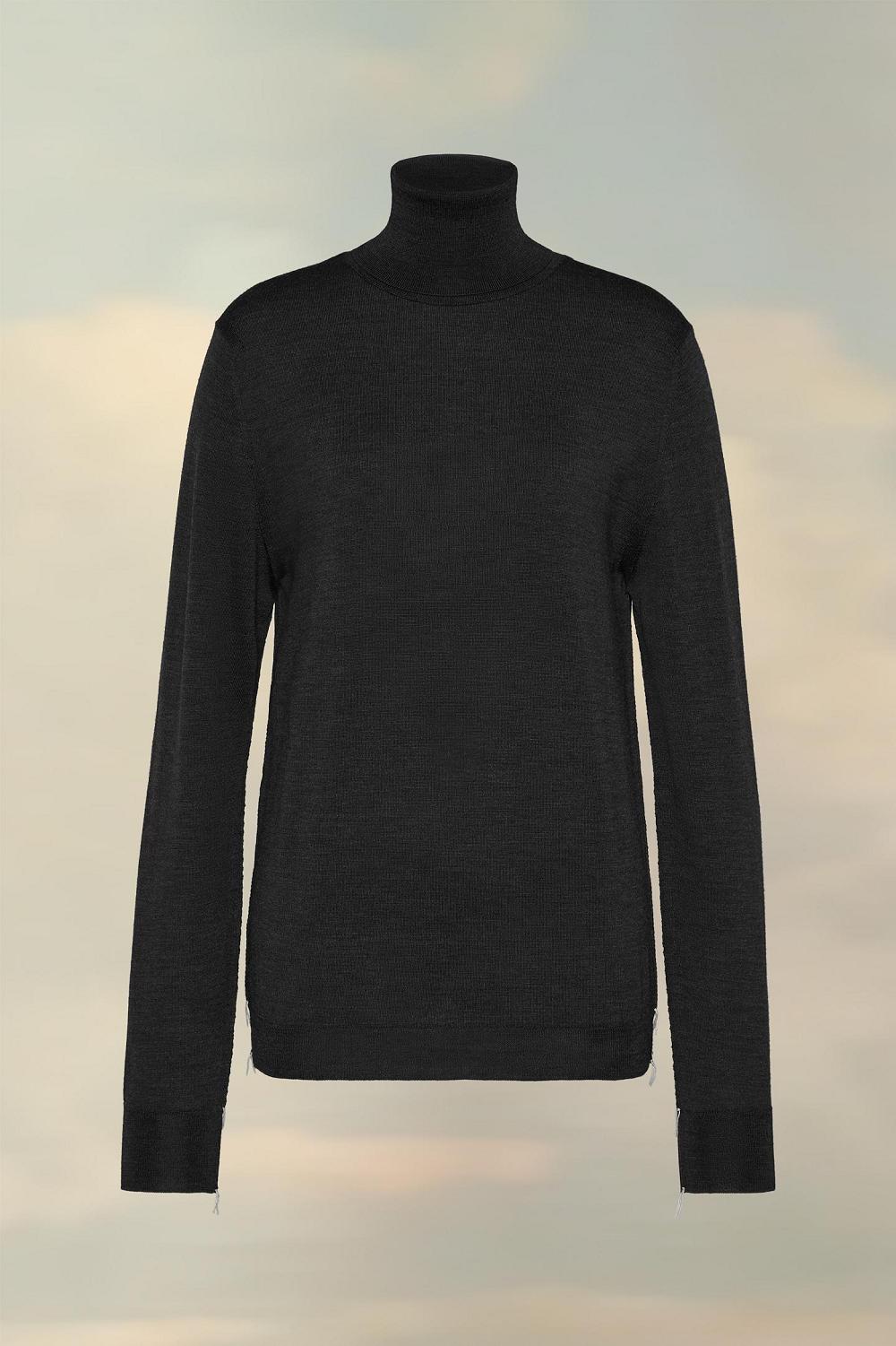 Black Maison Margiela Merino Wool High-neck Sweater | AU_MM80020