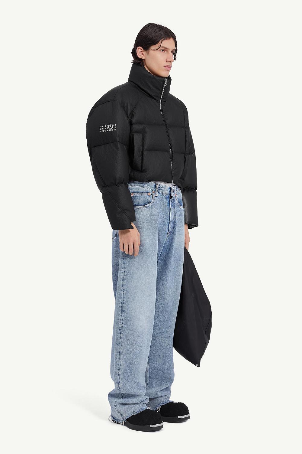 Black Maison Margiela Mm6 X Chen Peng Cropped Puffer Jacket | AU_MM49332