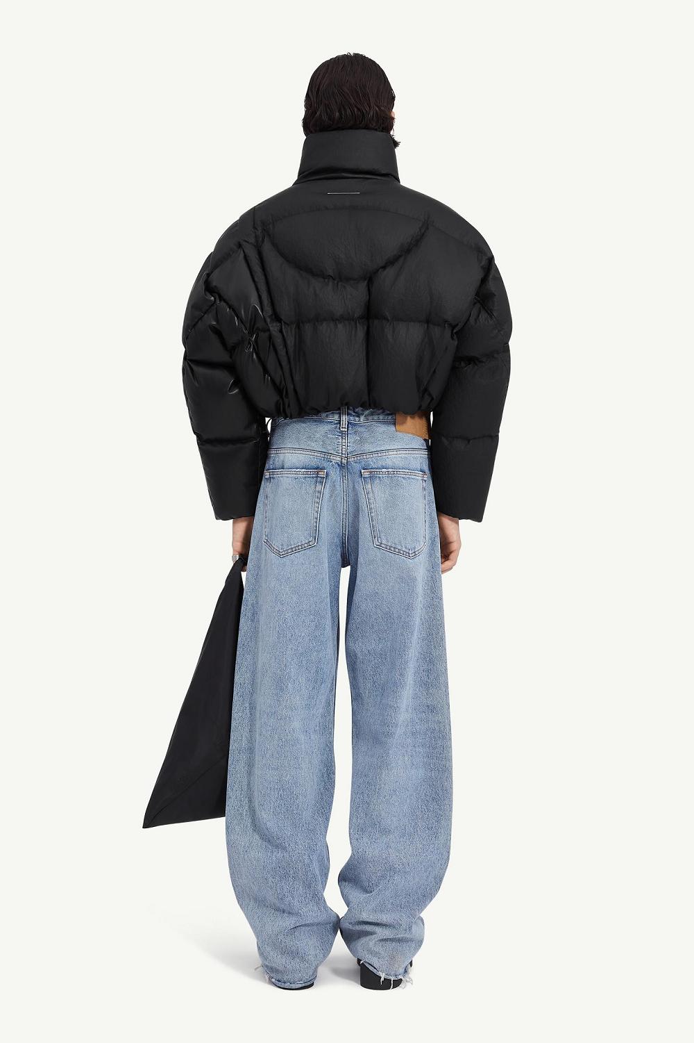 Black Maison Margiela Mm6 X Chen Peng Cropped Puffer Jacket | AU_MM49332