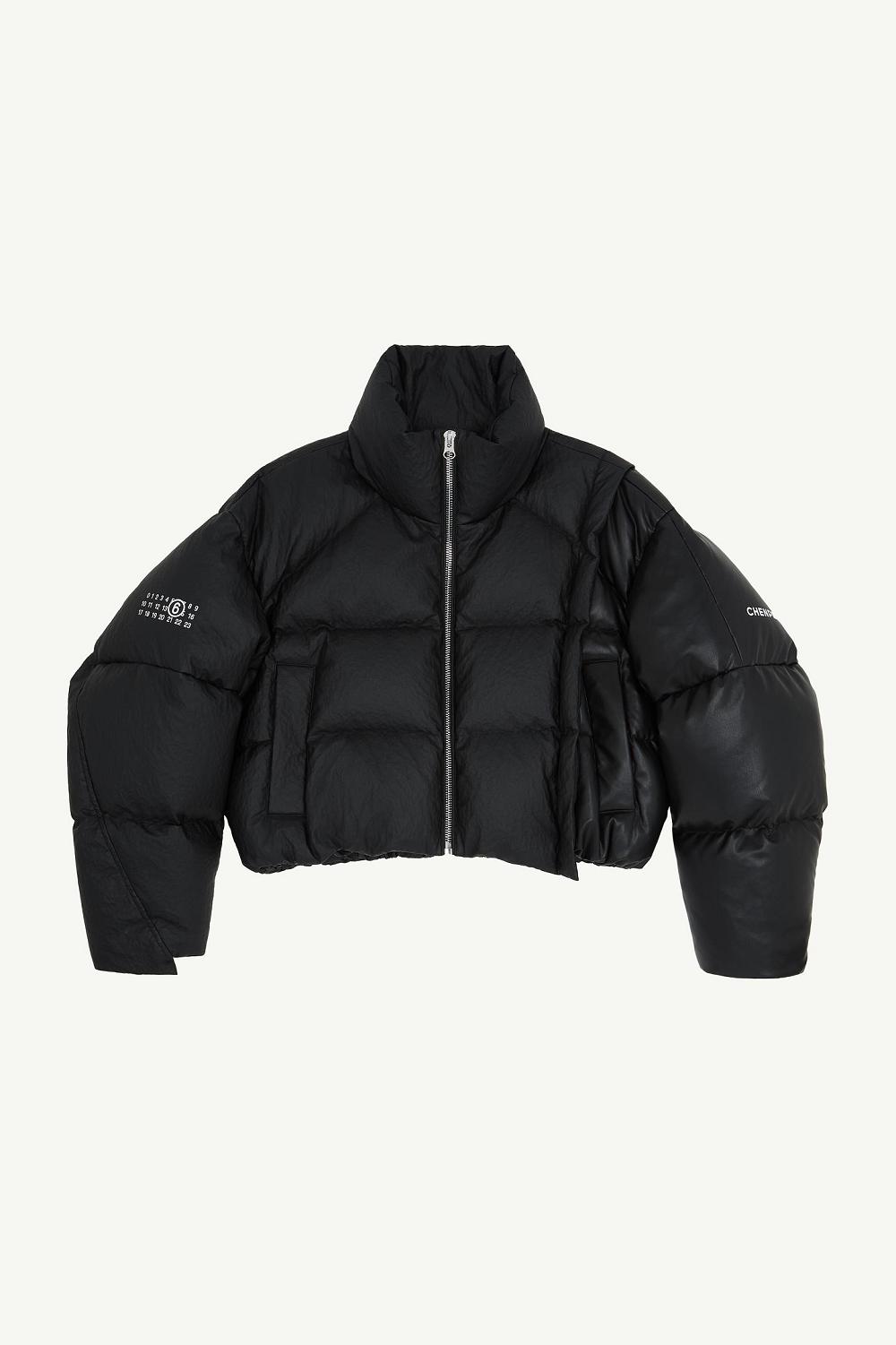 Black Maison Margiela Mm6 X Chen Peng Cropped Puffer Jacket | AU_MM49332