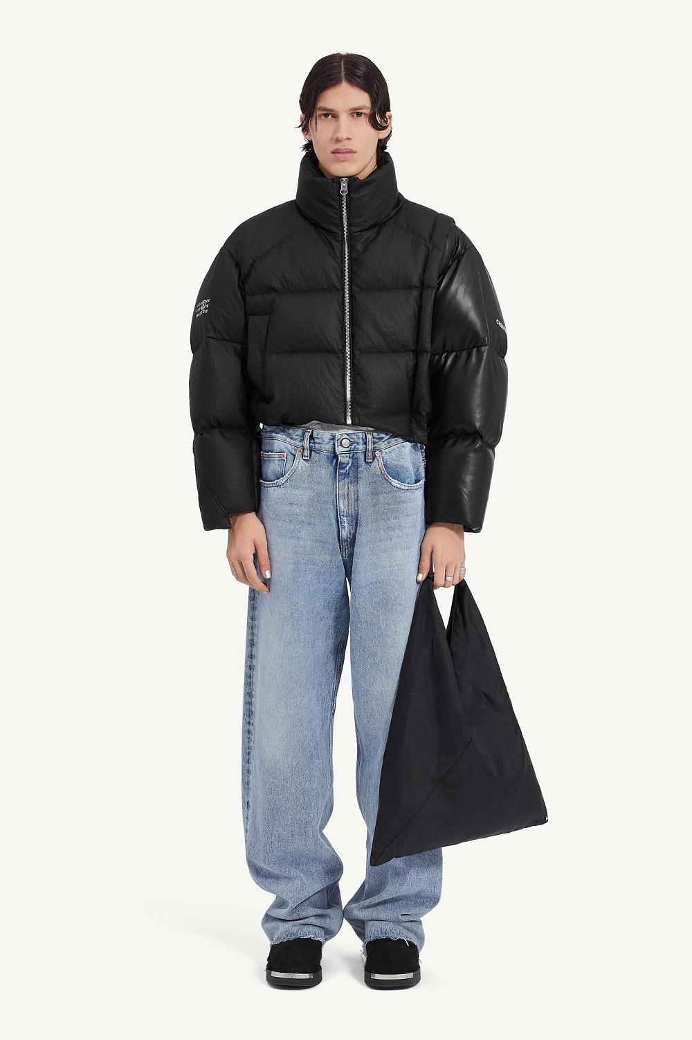 Black Maison Margiela Mm6 X Chen Peng Cropped Puffer Jacket | AU_MM49332