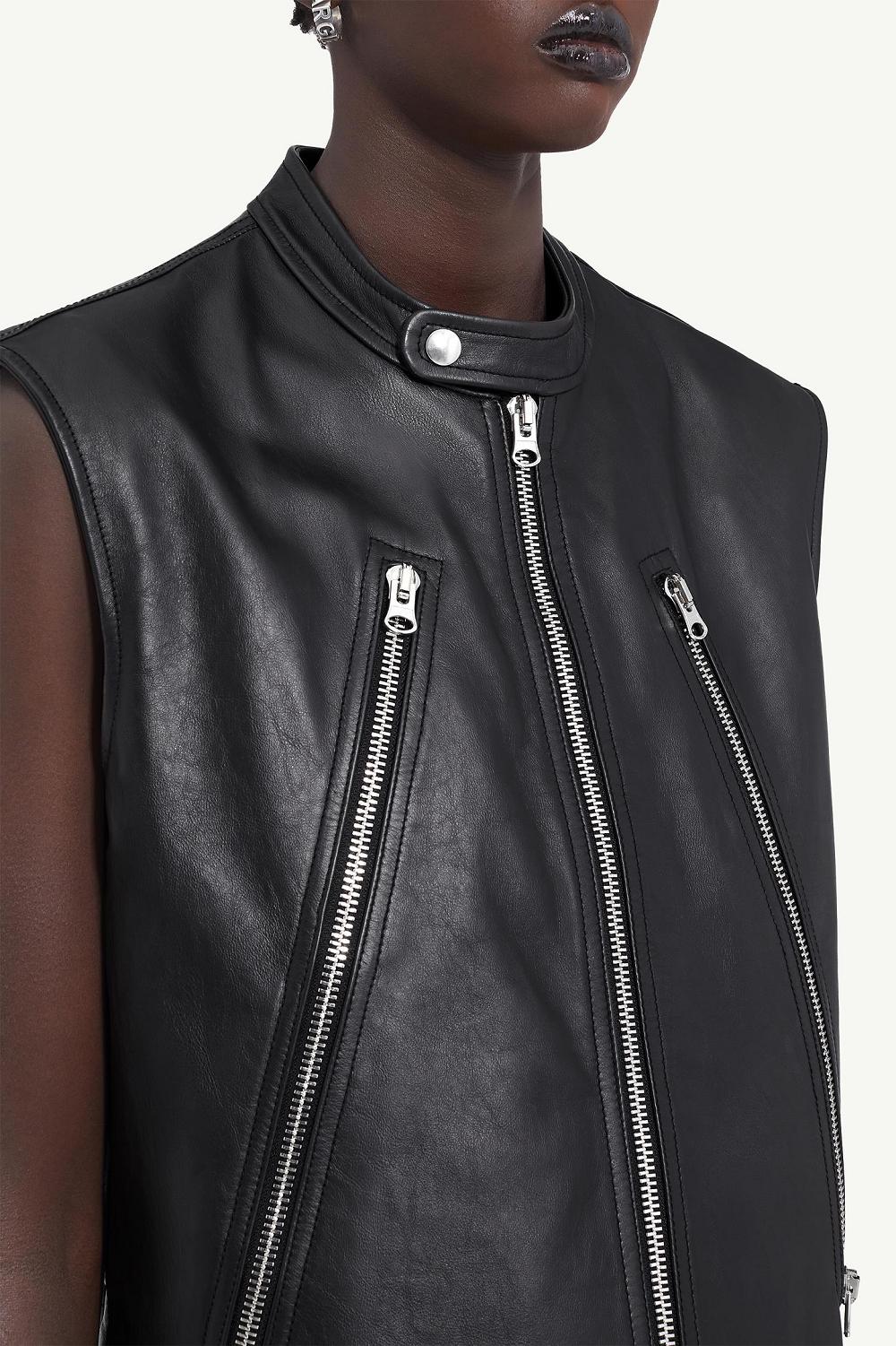 Black Maison Margiela Motorcycle Gilet | AU_MM87223