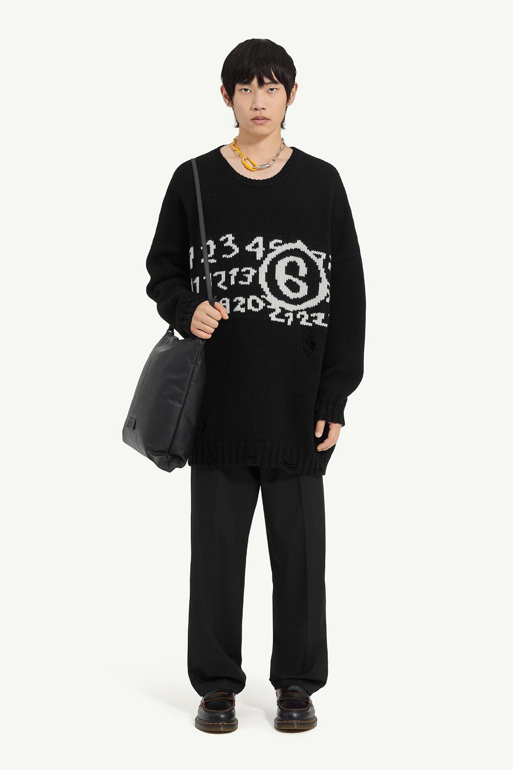 Black Maison Margiela Numeric Jumper | AU_MM68850