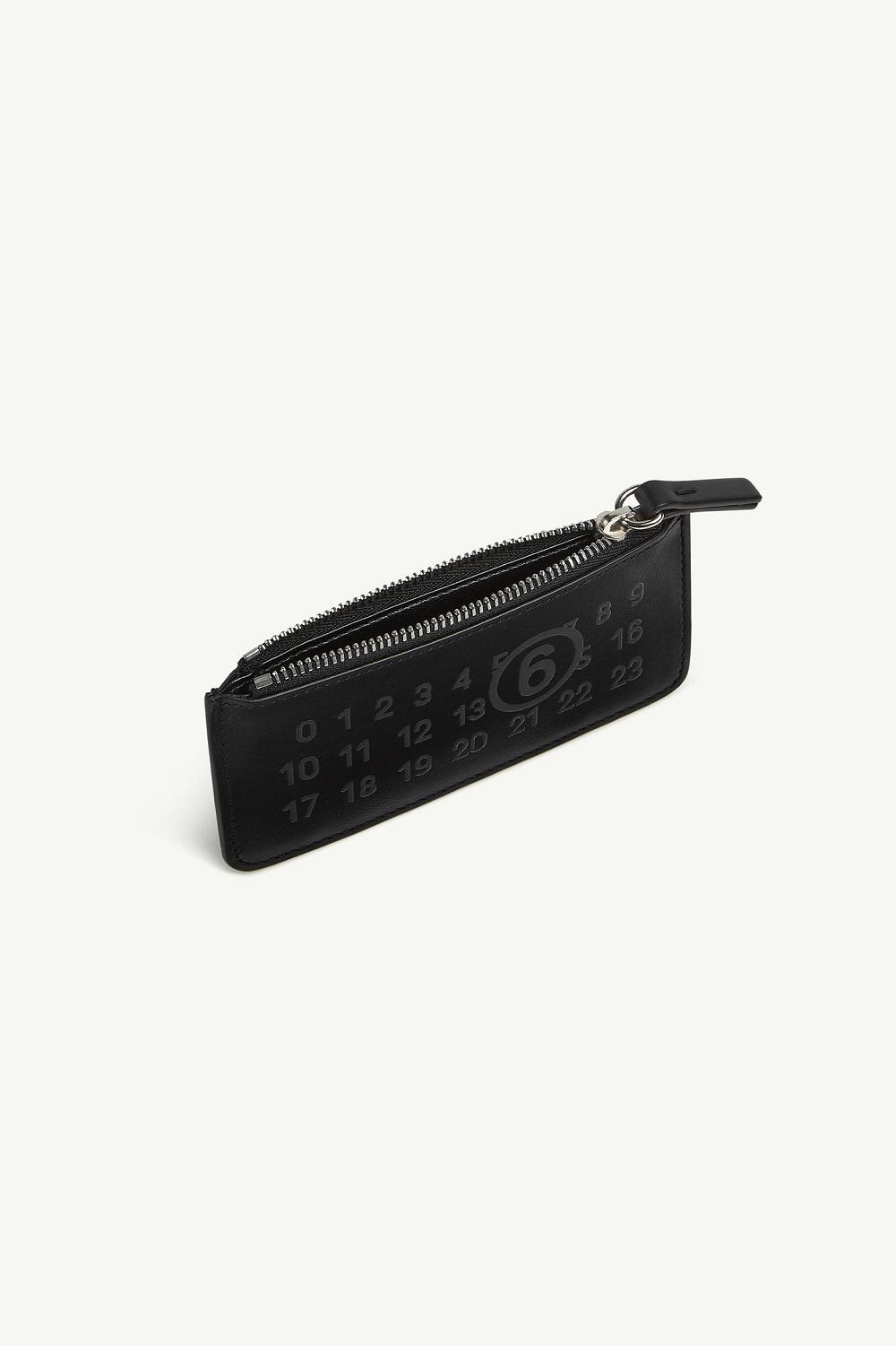 Black Maison Margiela Numeric Logo Zip Card Holder | AU_MM87482