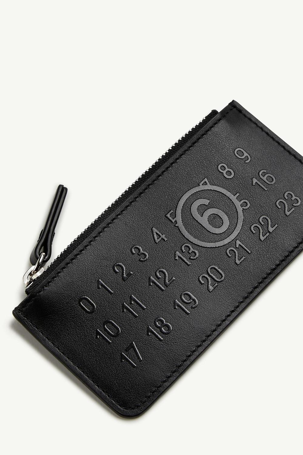 Black Maison Margiela Numeric Logo Zip Card Holder | AU_MM87482