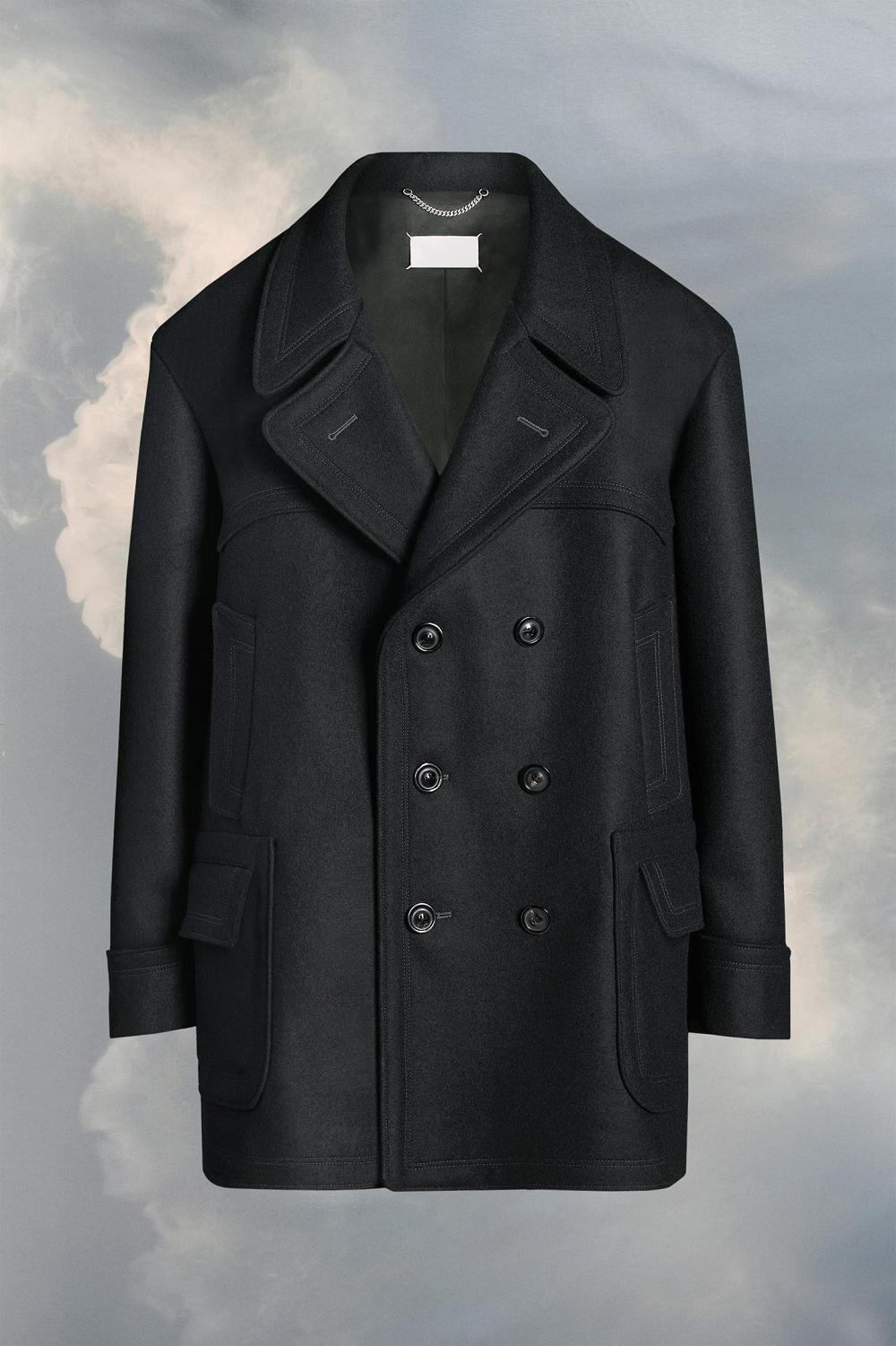 Black Maison Margiela Oversized Caban Coat | AU_MM56149