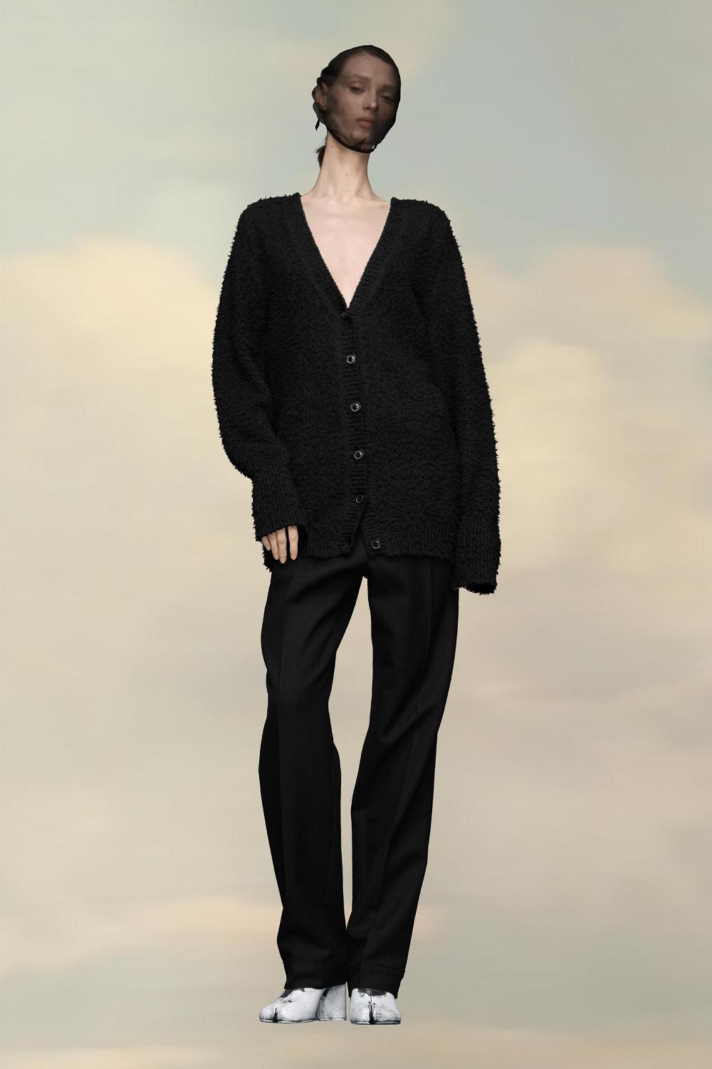 Black Maison Margiela Oversized Piled Cardigan | AU_MM30335