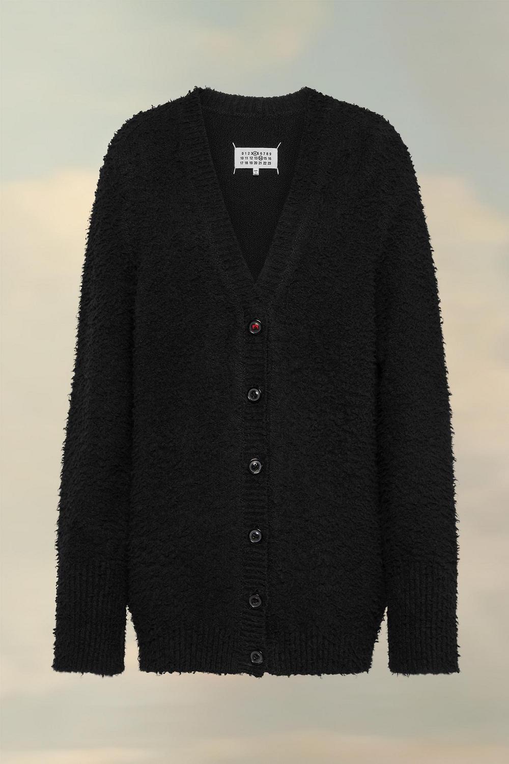 Black Maison Margiela Oversized Piled Cardigan | AU_MM30335