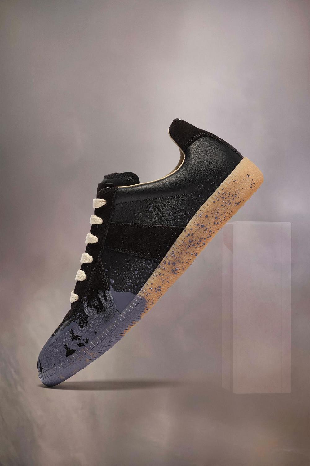 Black Maison Margiela Paint Replica Sneaker | AU_MM13799