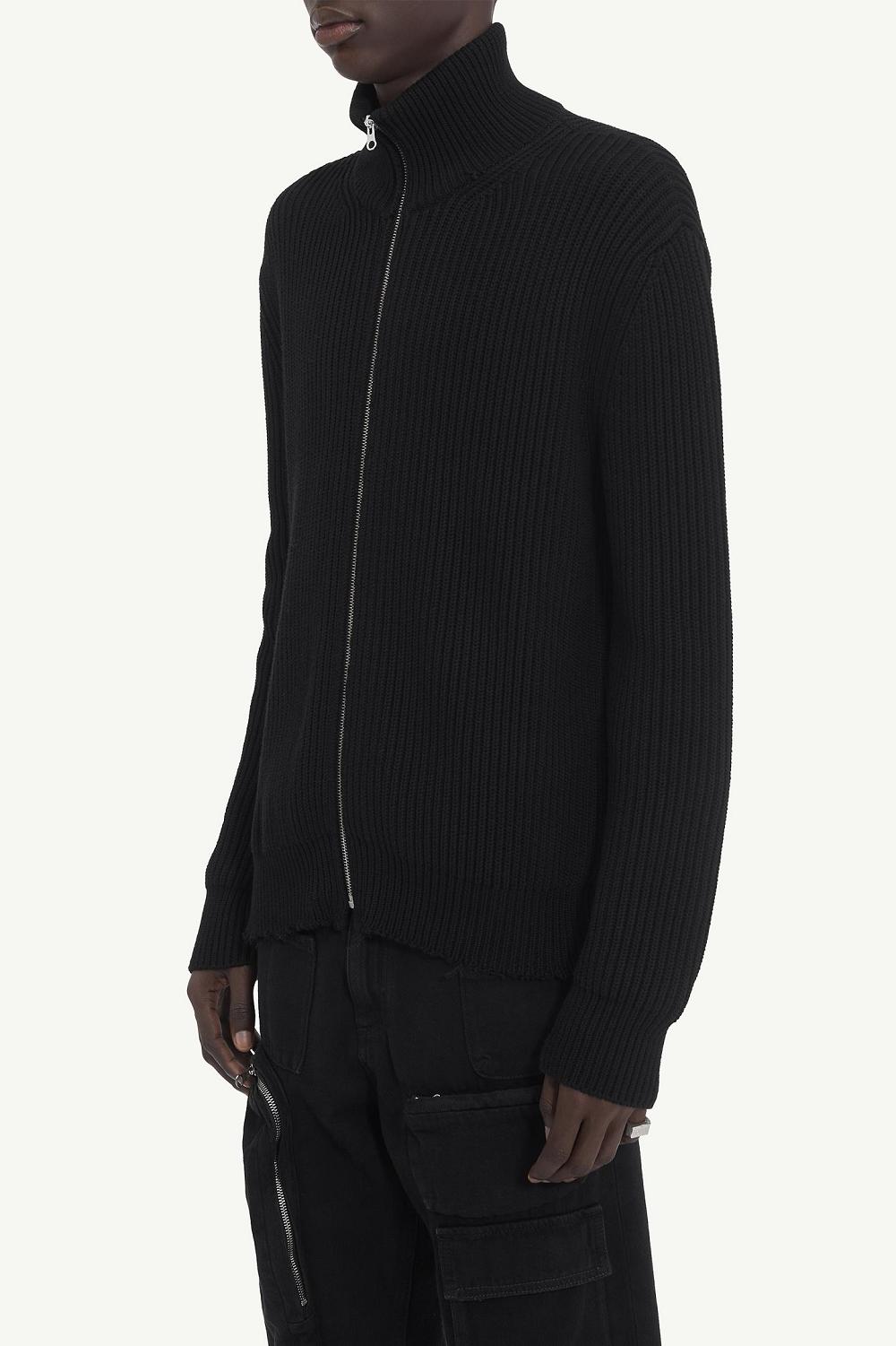 Black Maison Margiela Ribbed Knit Sportsjacket | AU_MM96731