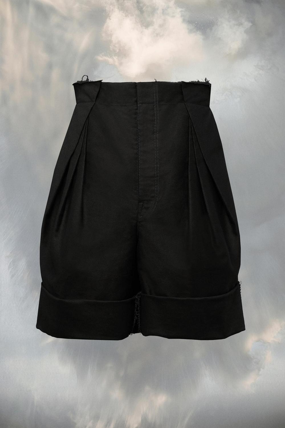 Black Maison Margiela Satin Cotton Shorts | AU_MM97381