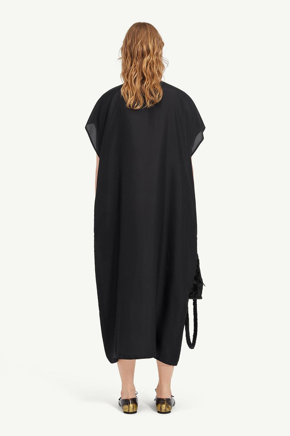 Black Maison Margiela Silk Midi Dress | AU_MM96982