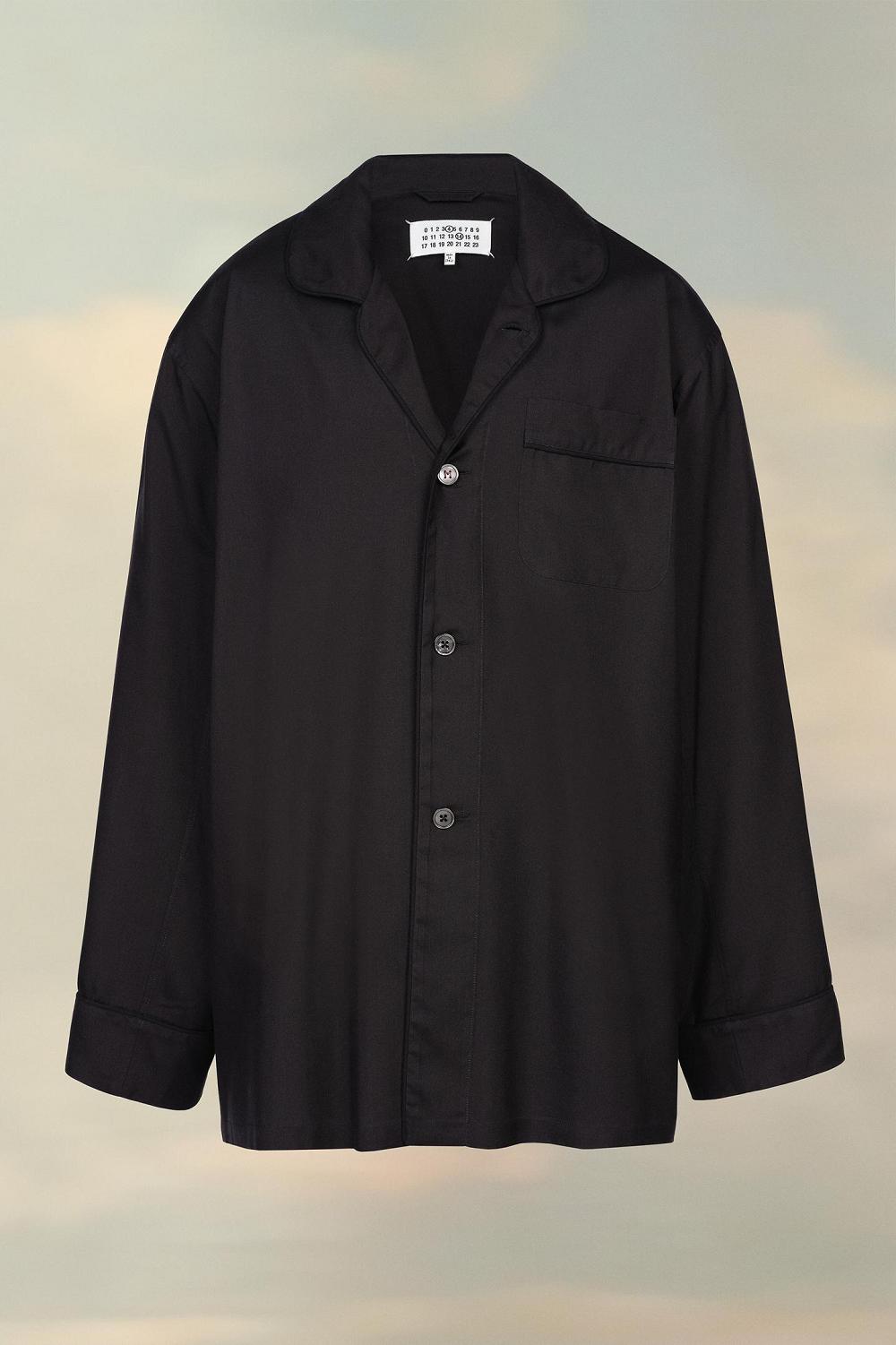 Black Maison Margiela Silk Poplin Shirt | AU_MM34216