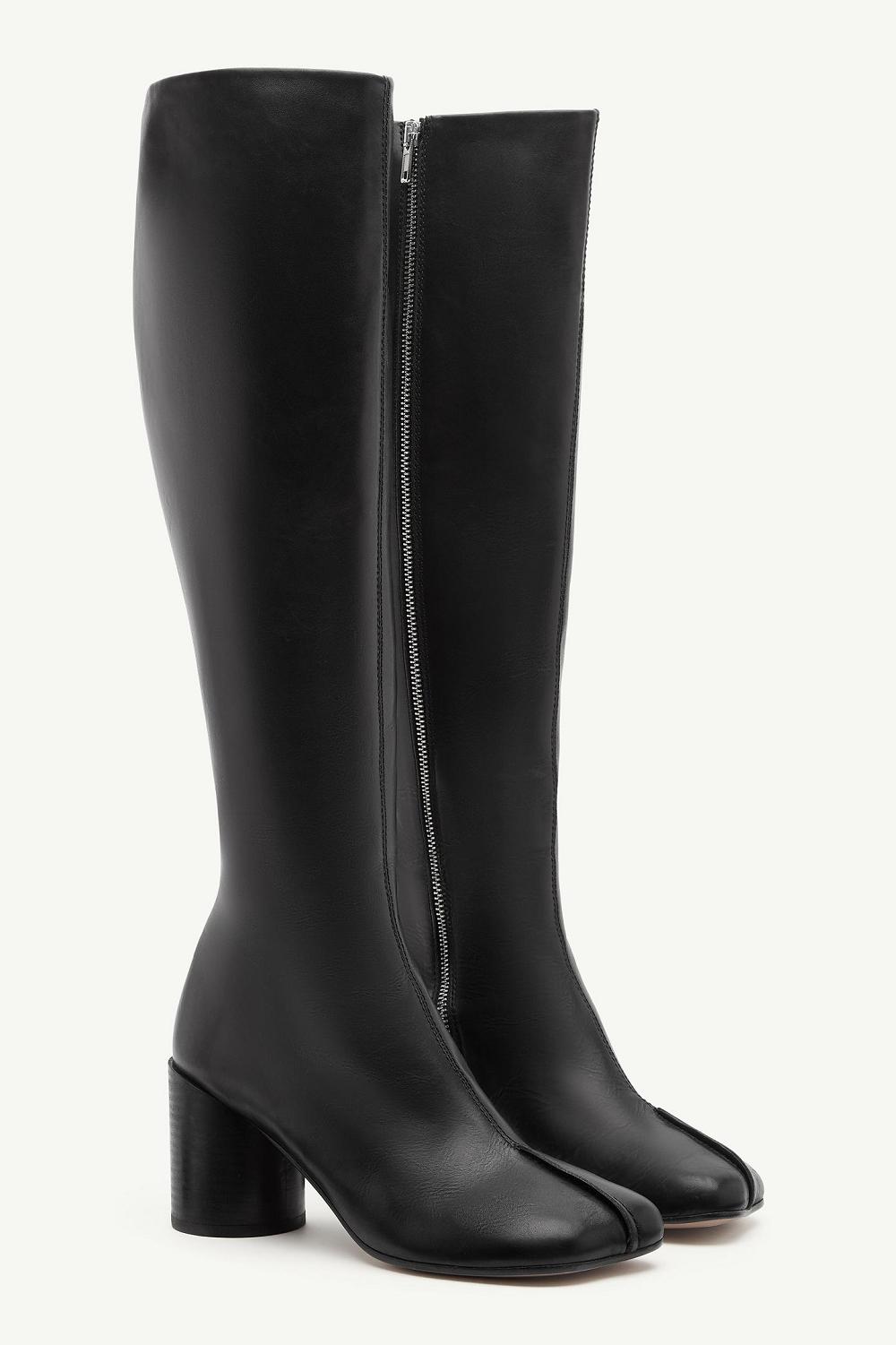 Black Maison Margiela Stitch-out Leather Boots | AU_MM86389