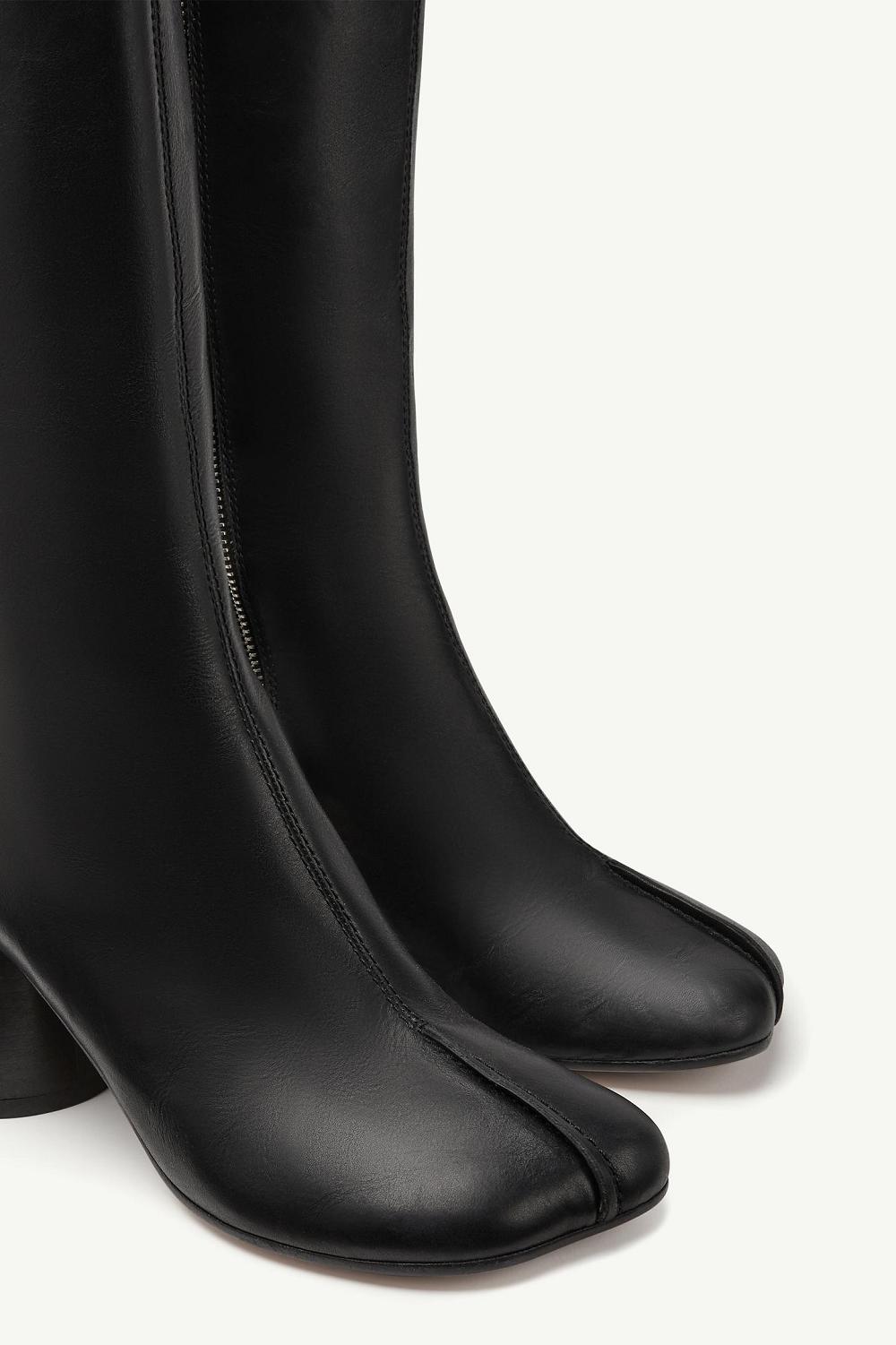 Black Maison Margiela Stitch-out Leather Boots | AU_MM86389