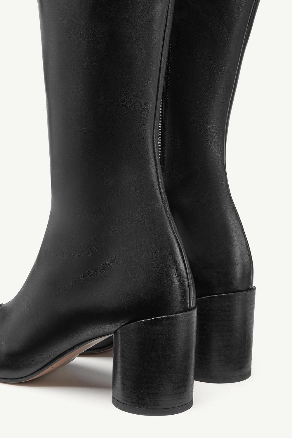 Black Maison Margiela Stitch-out Leather Boots | AU_MM86389