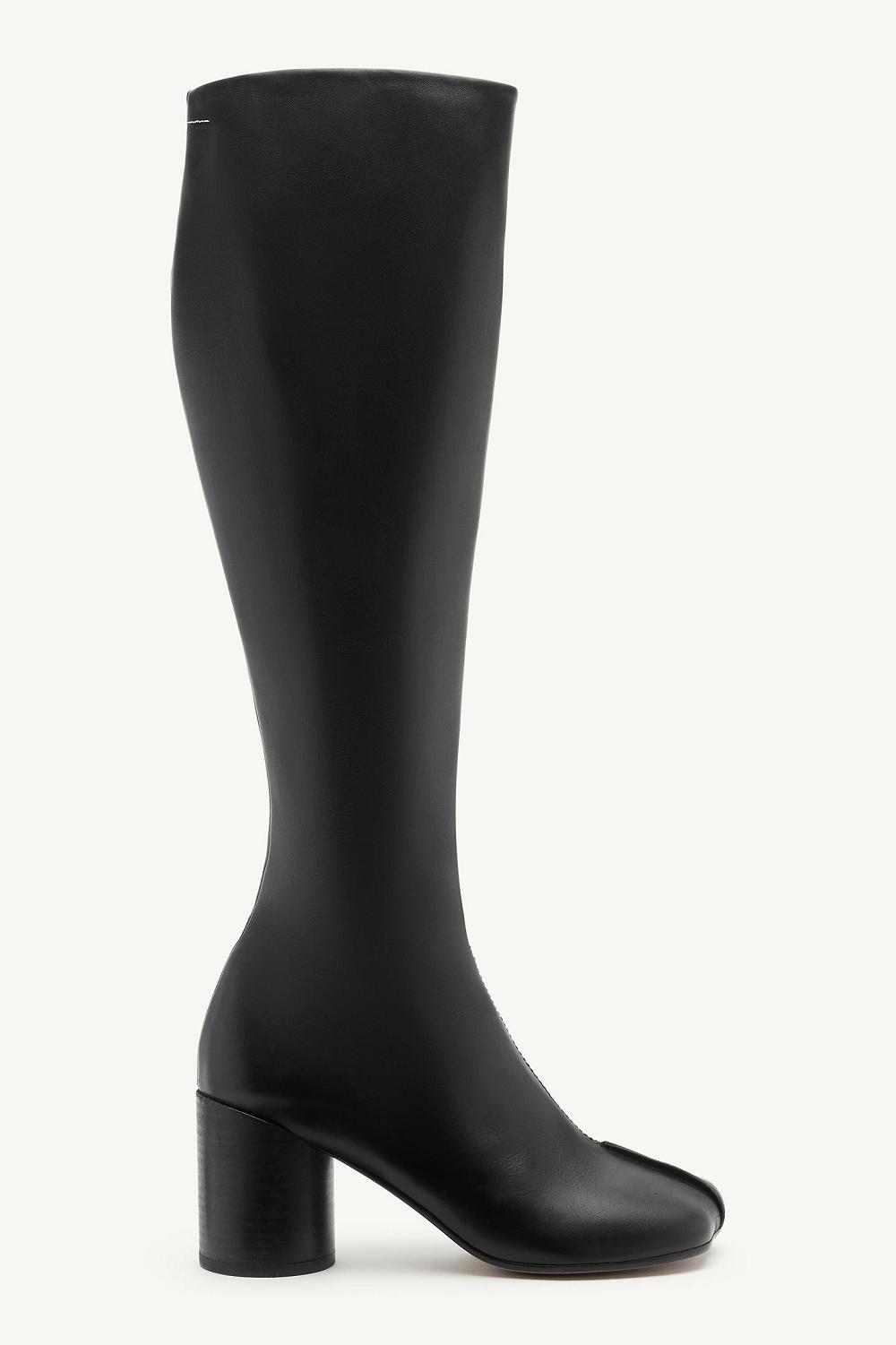 Black Maison Margiela Stitch-out Leather Boots | AU_MM86389