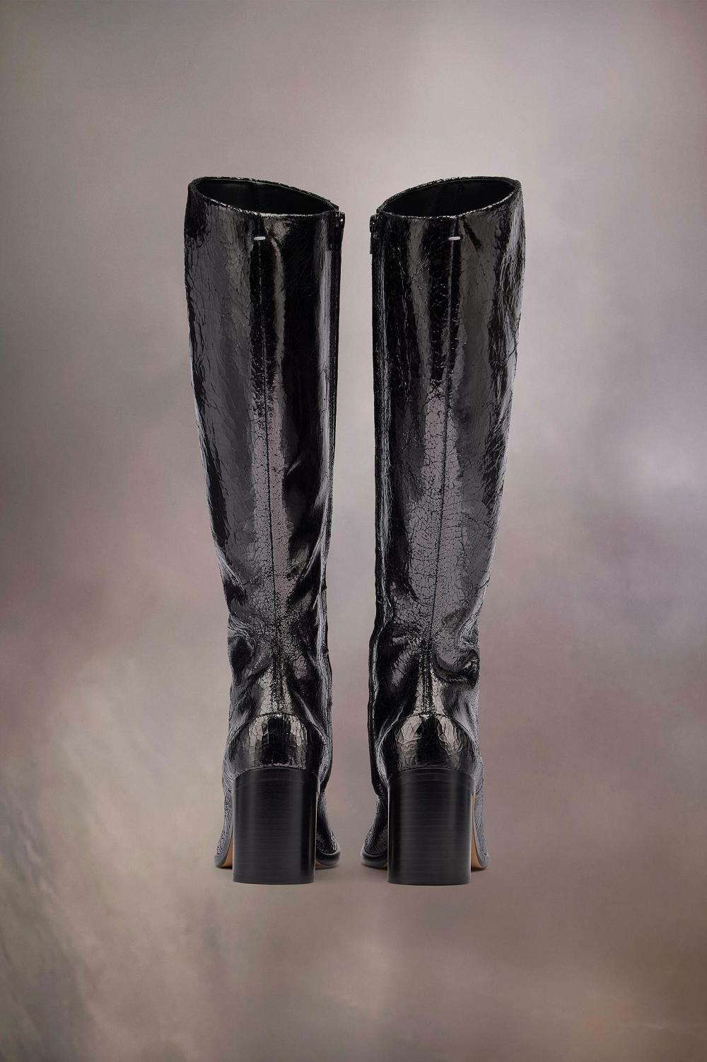 Black Maison Margiela Tabi Broken Mirror Boots | AU_MM69482