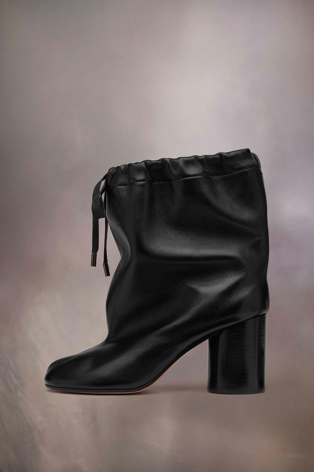 Black Maison Margiela Tabi Drawstring Ankle Boots | AU_MM94728