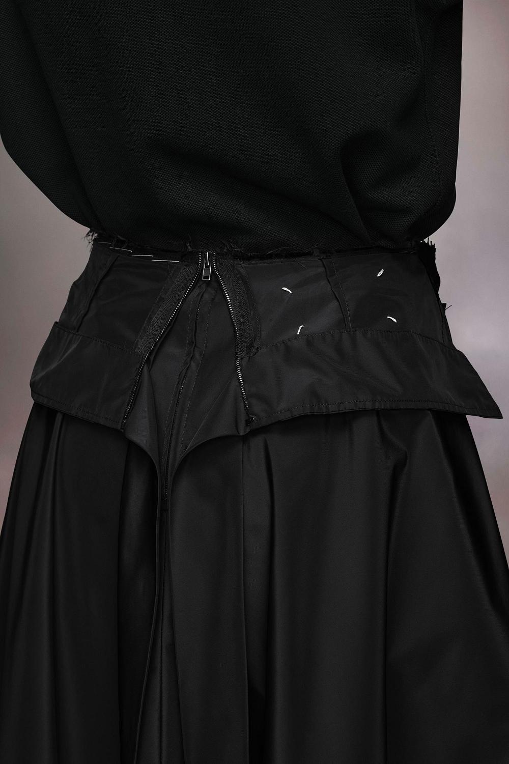 Black Maison Margiela Taffeta Midi Skirt | AU_MM54909