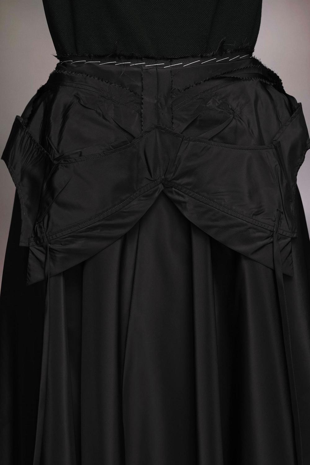 Black Maison Margiela Taffeta Midi Skirt | AU_MM54909