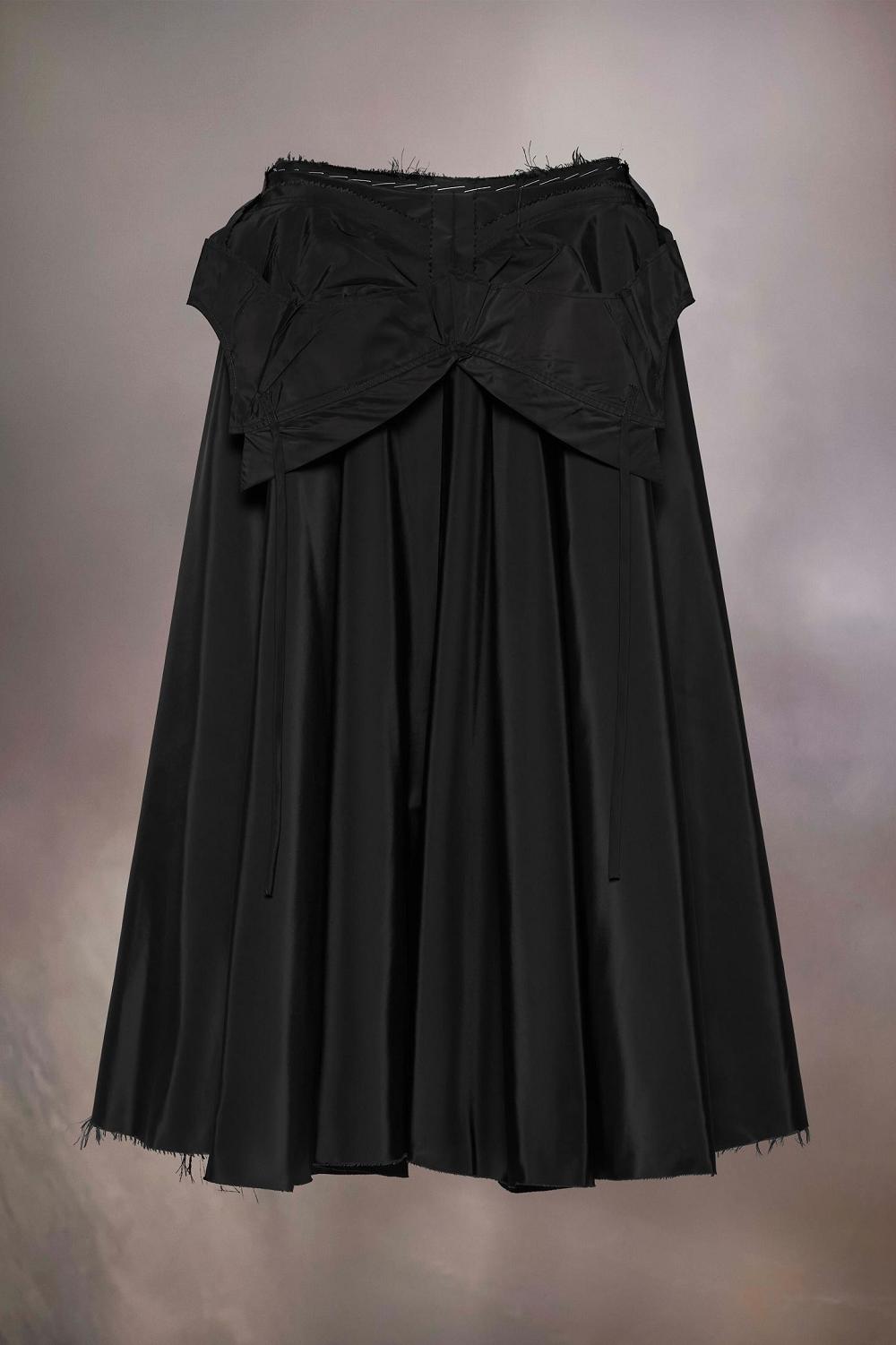 Black Maison Margiela Taffeta Midi Skirt | AU_MM54909