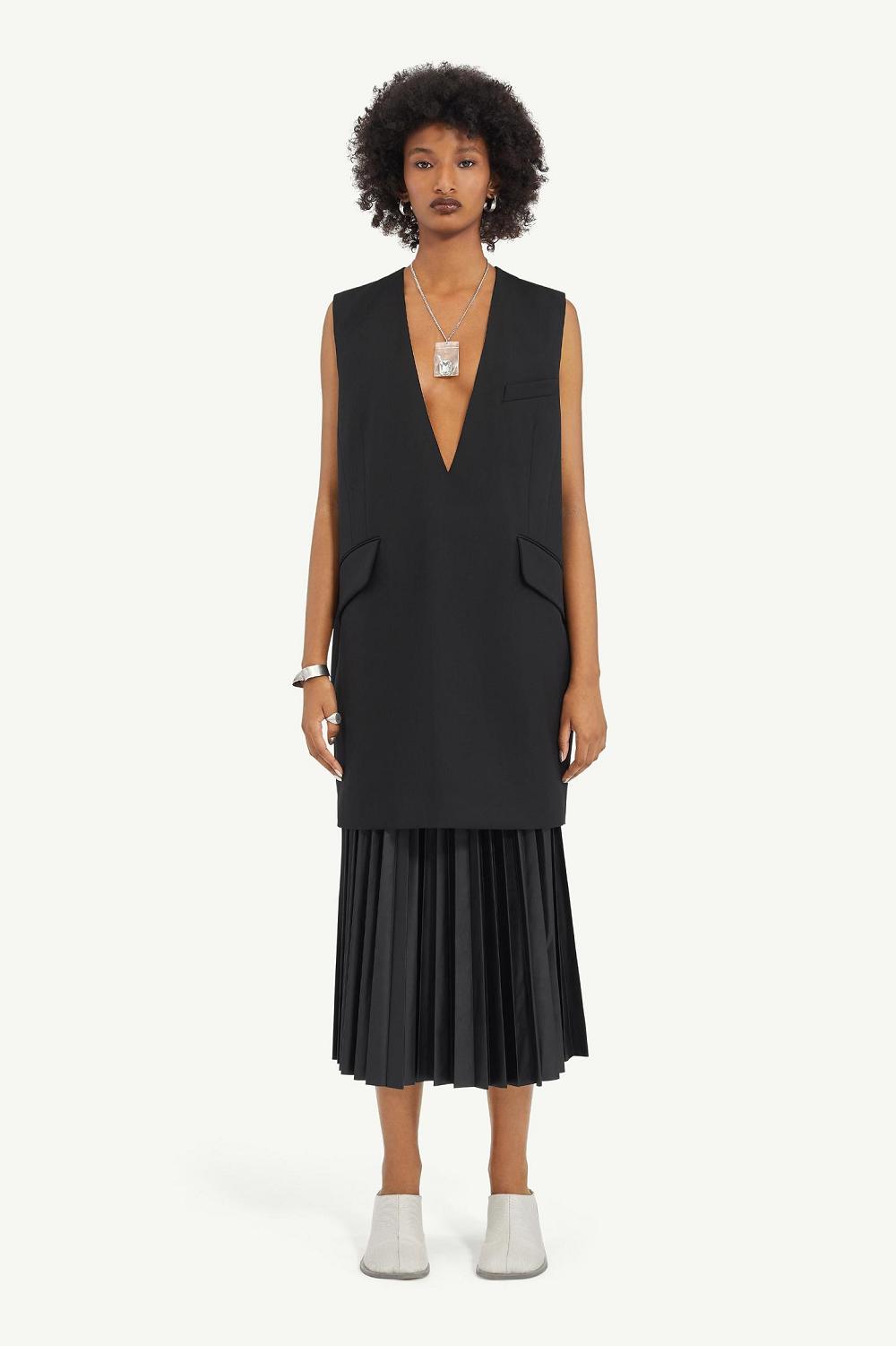 Black Maison Margiela Tailoring Wool Mini Dress | AU_MM78575