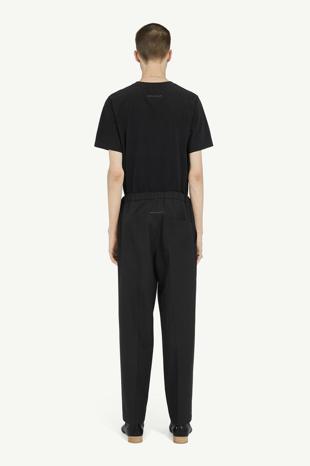 Black Maison Margiela Tapered Leg Tailoring Wool Trousers | AU_MM30650