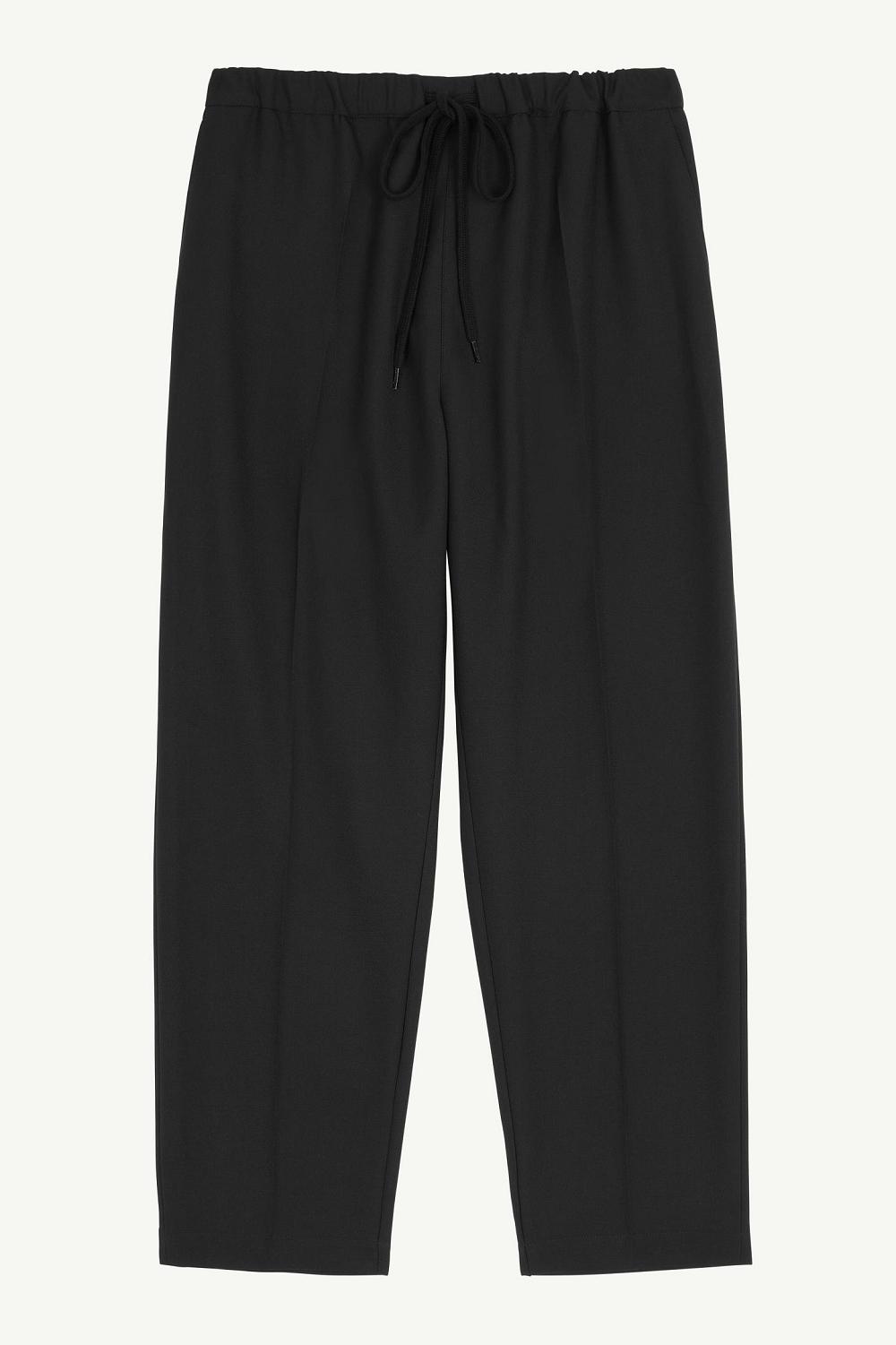 Black Maison Margiela Tapered Leg Tailoring Wool Trousers | AU_MM30650